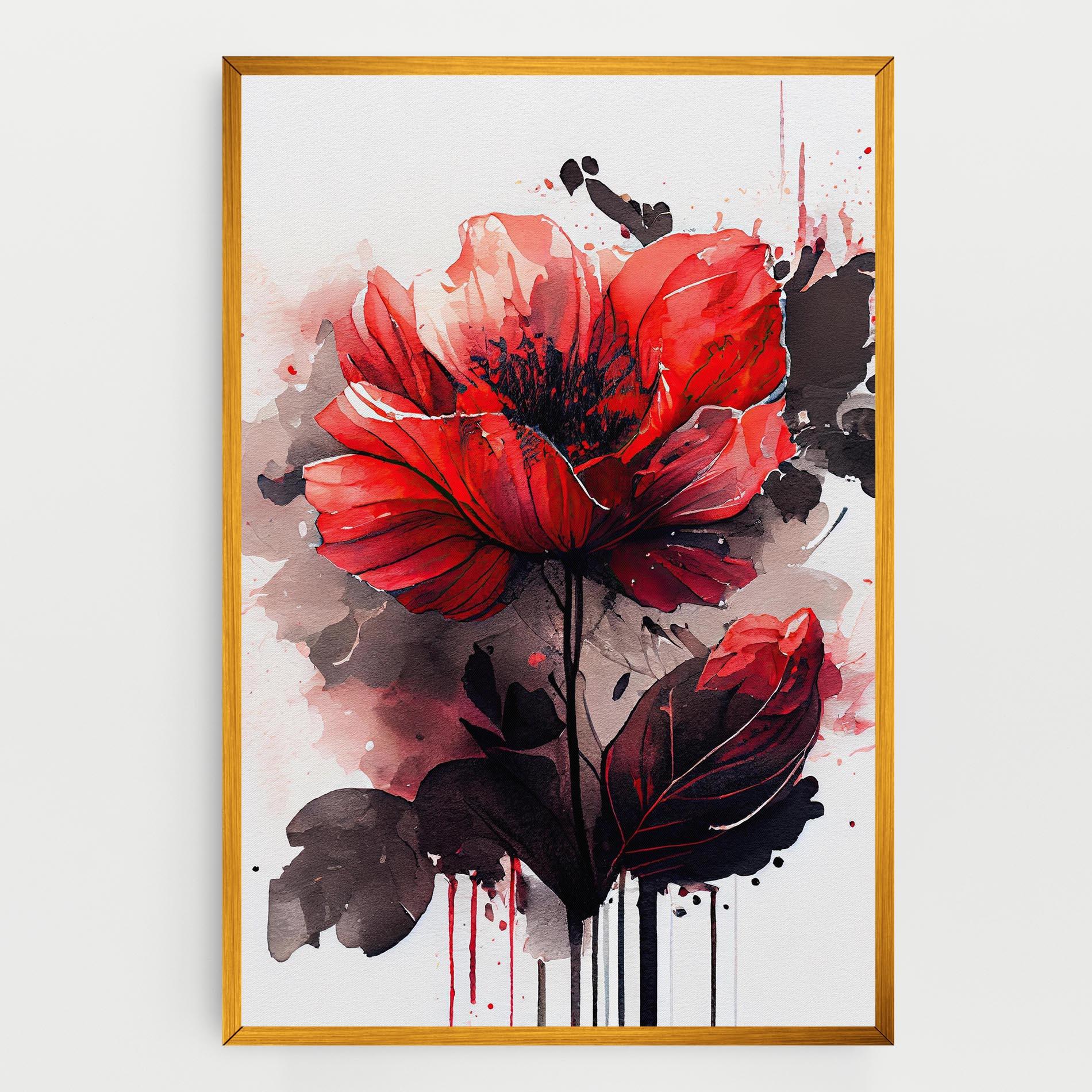 Vászonkép Watercolor Poppy mockup 0