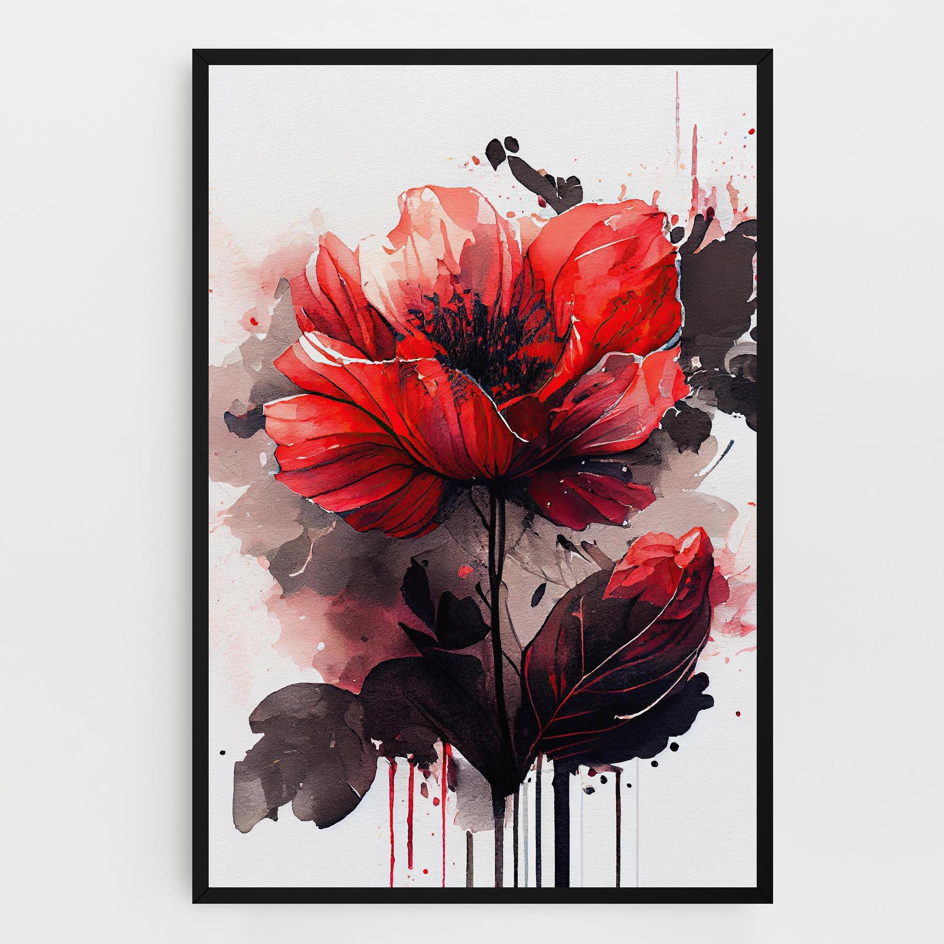 Vászonkép Watercolor Poppy mockup 0