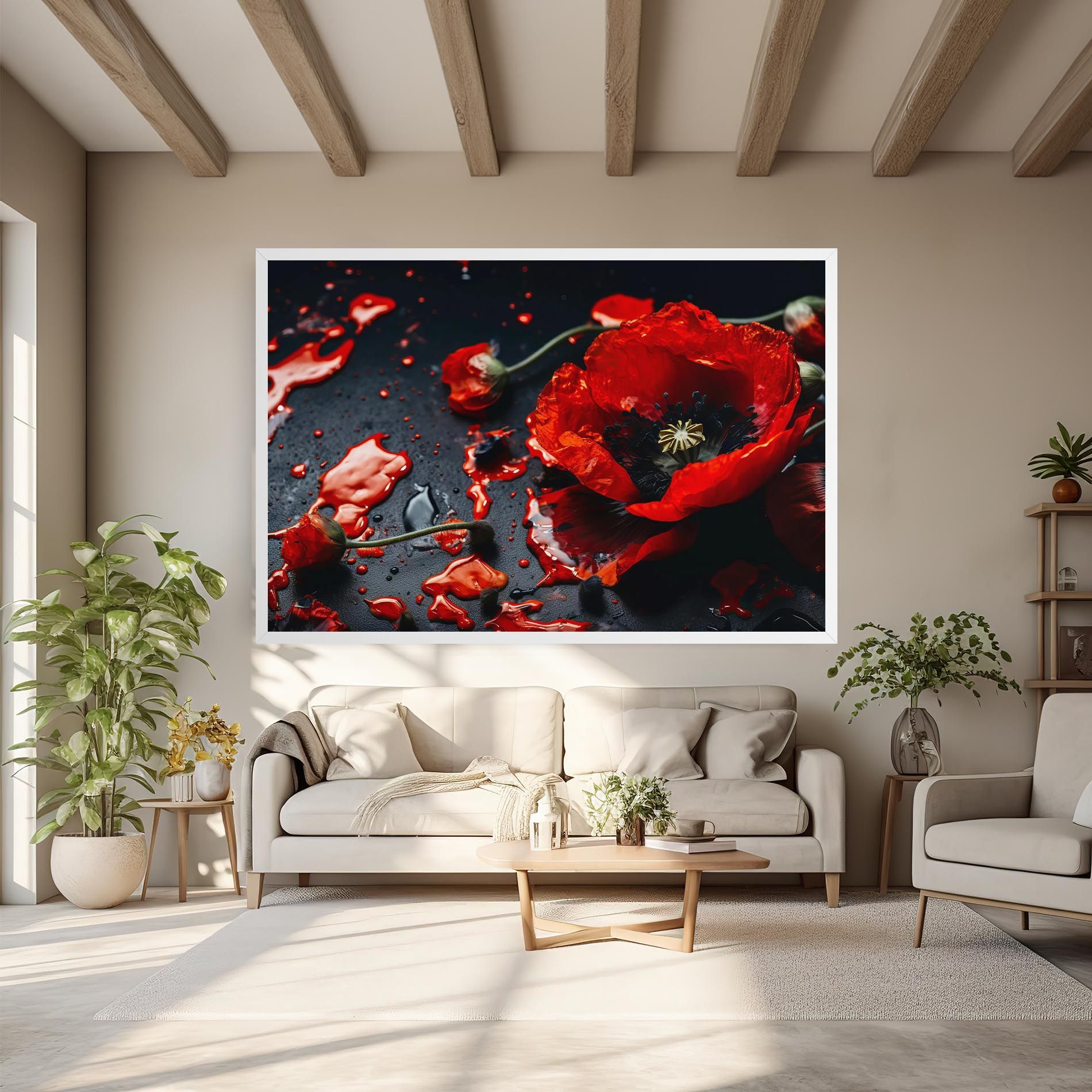 Beautiful Red Poppy Liquid mockup 6