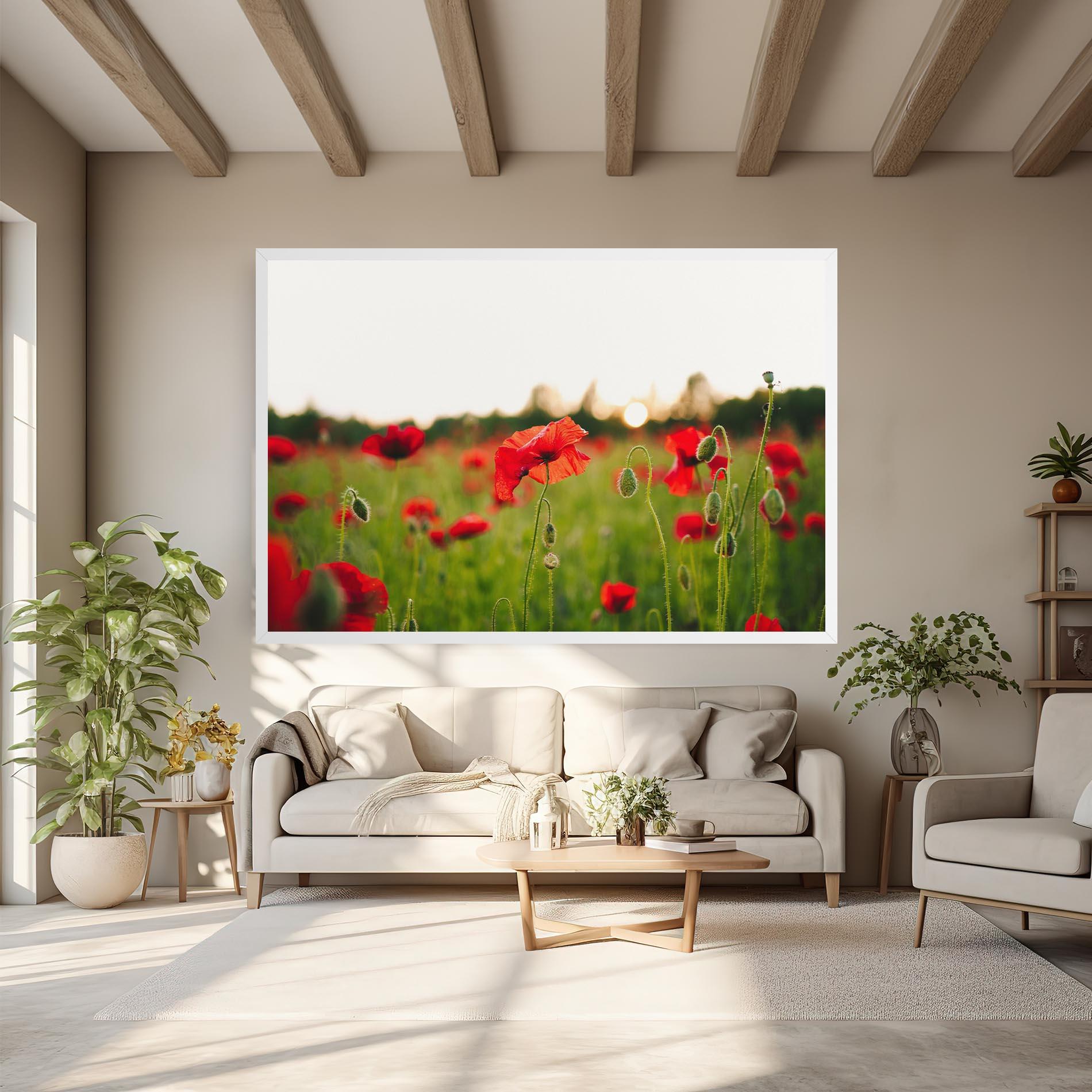 Vászonkép Poppies Field mockup 6