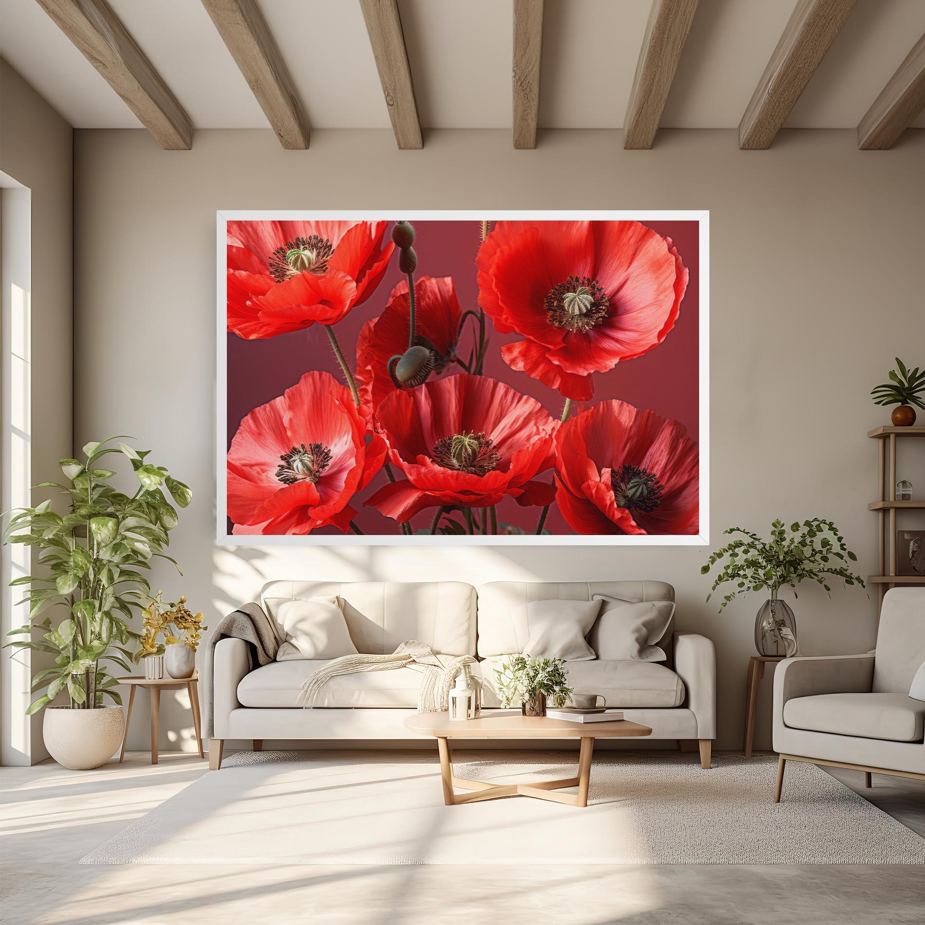 Vászonkép Red Poppies mockup 6
