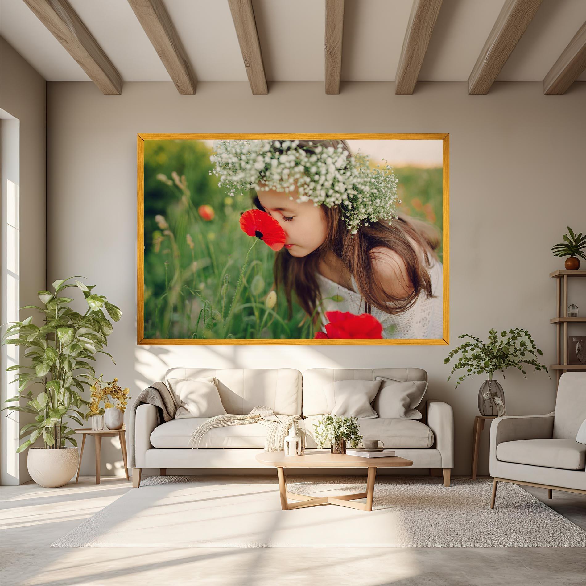Vászonkép Girl With Poppies mockup 6