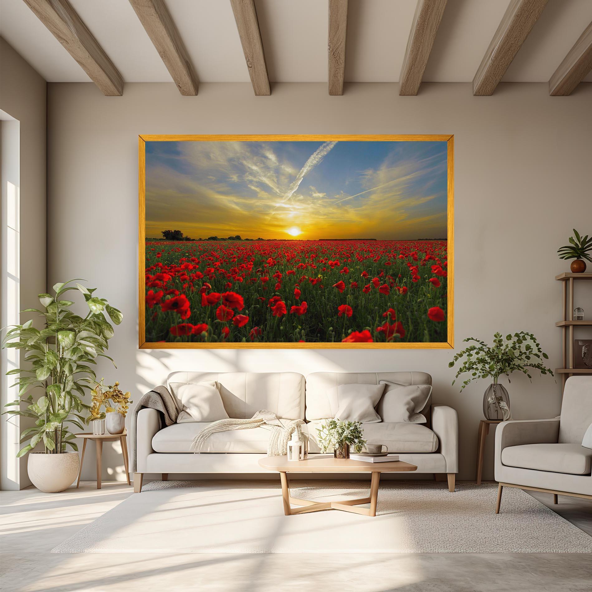Vászonkép Poppies Sunset mockup 6