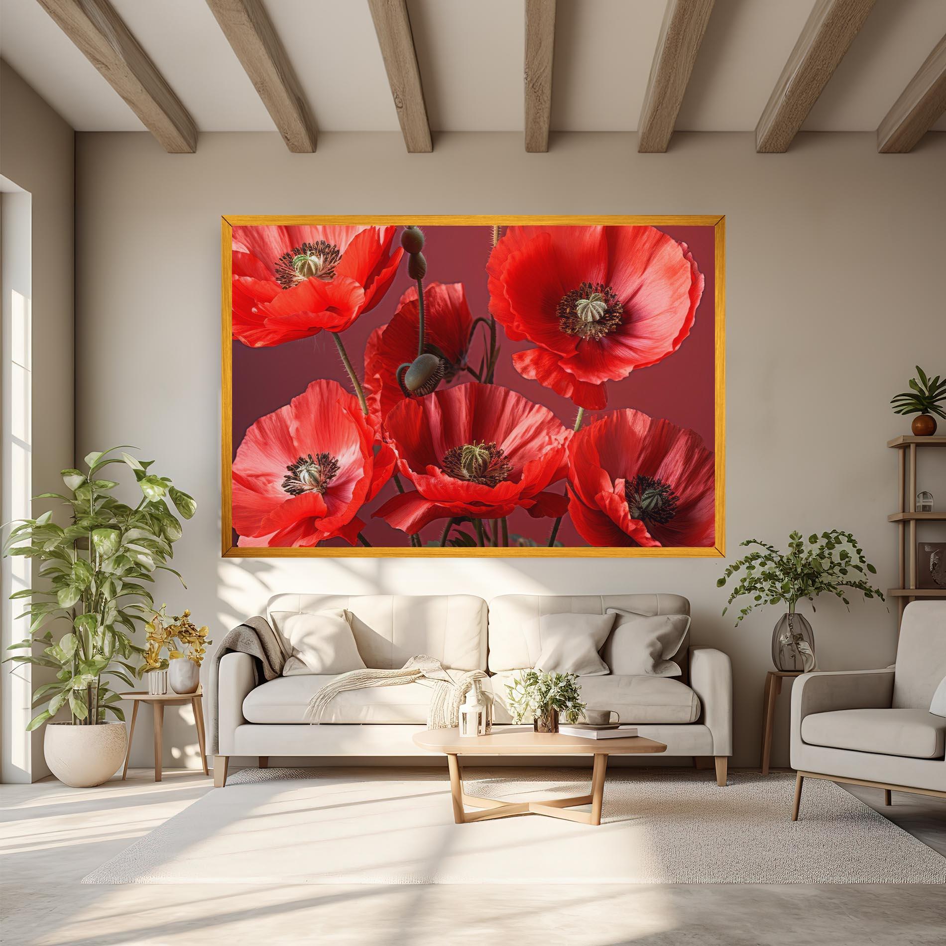 Vászonkép Red Poppies mockup 6