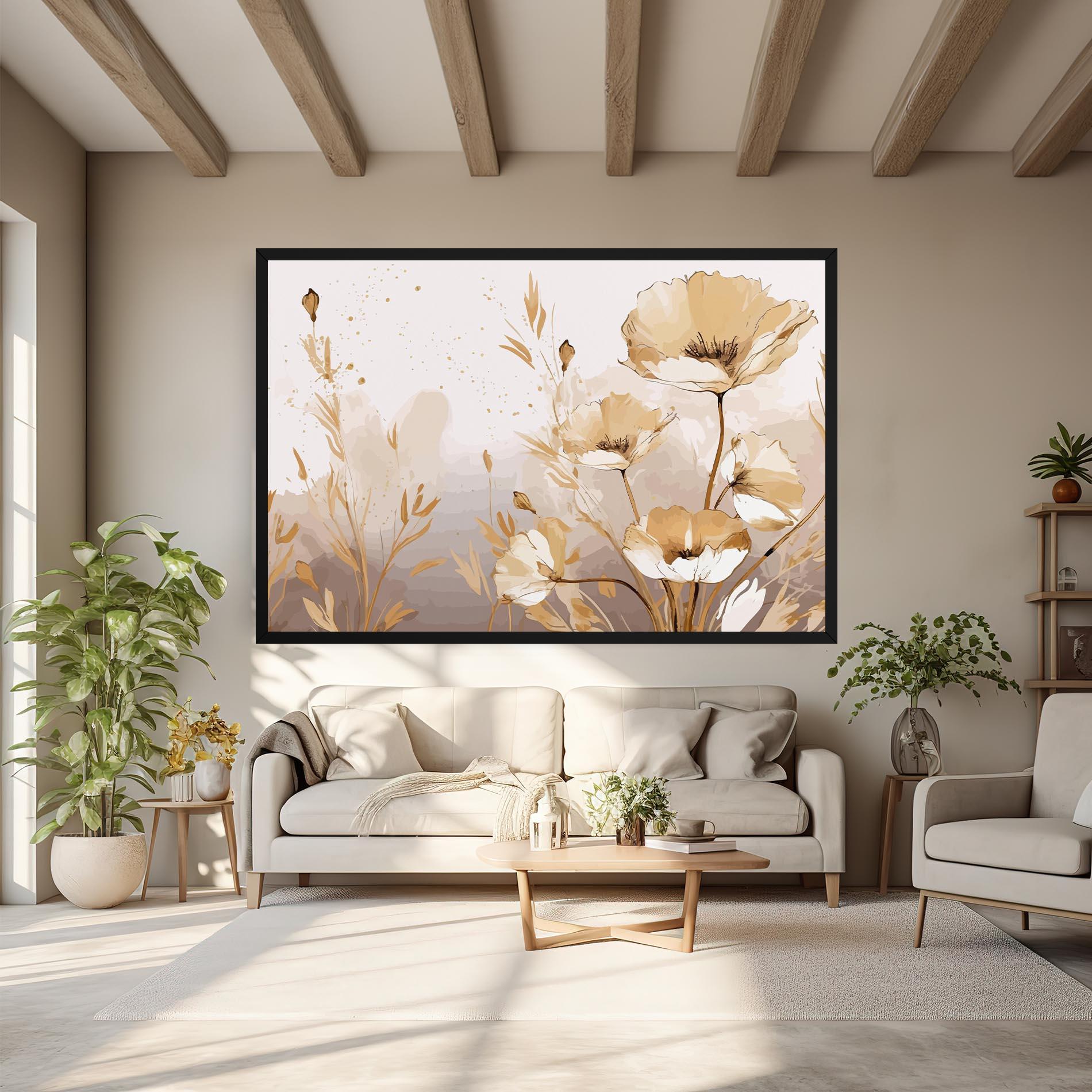 Vászonkép Gold Cream Poppy mockup 6
