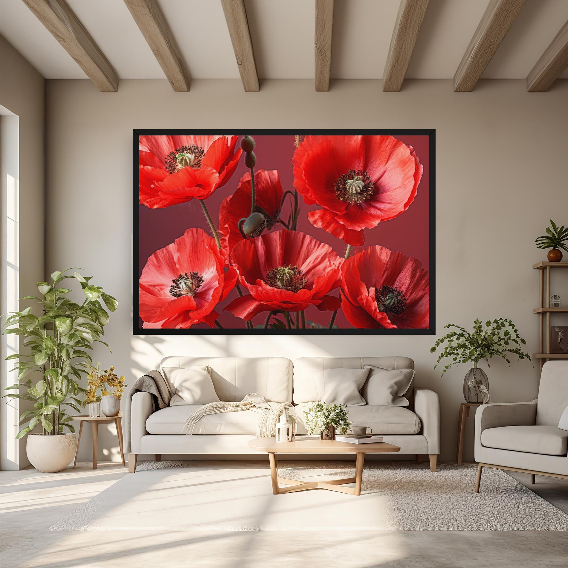 Vászonkép Red Poppies mockup 6