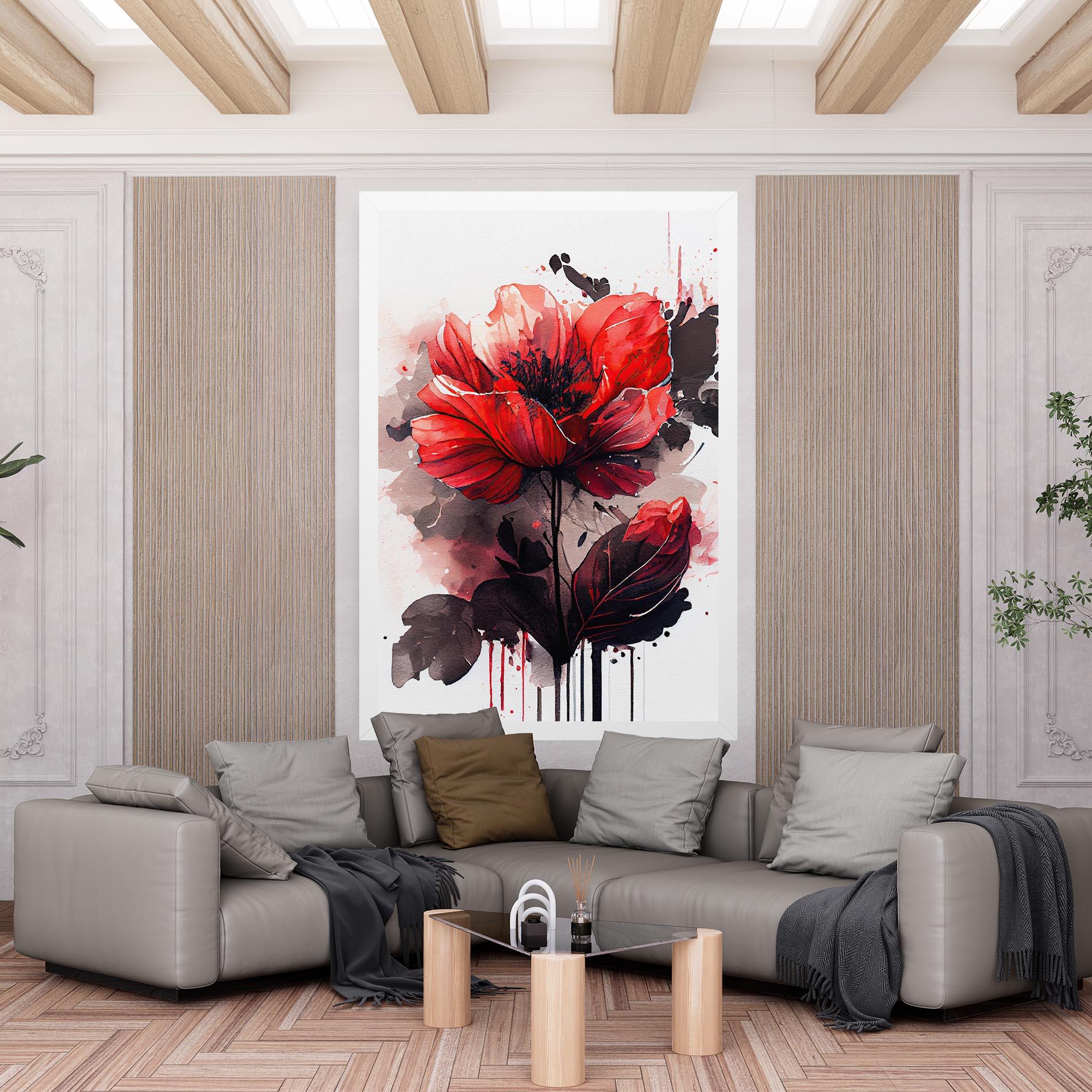 Vászonkép Watercolor Poppy mockup 6