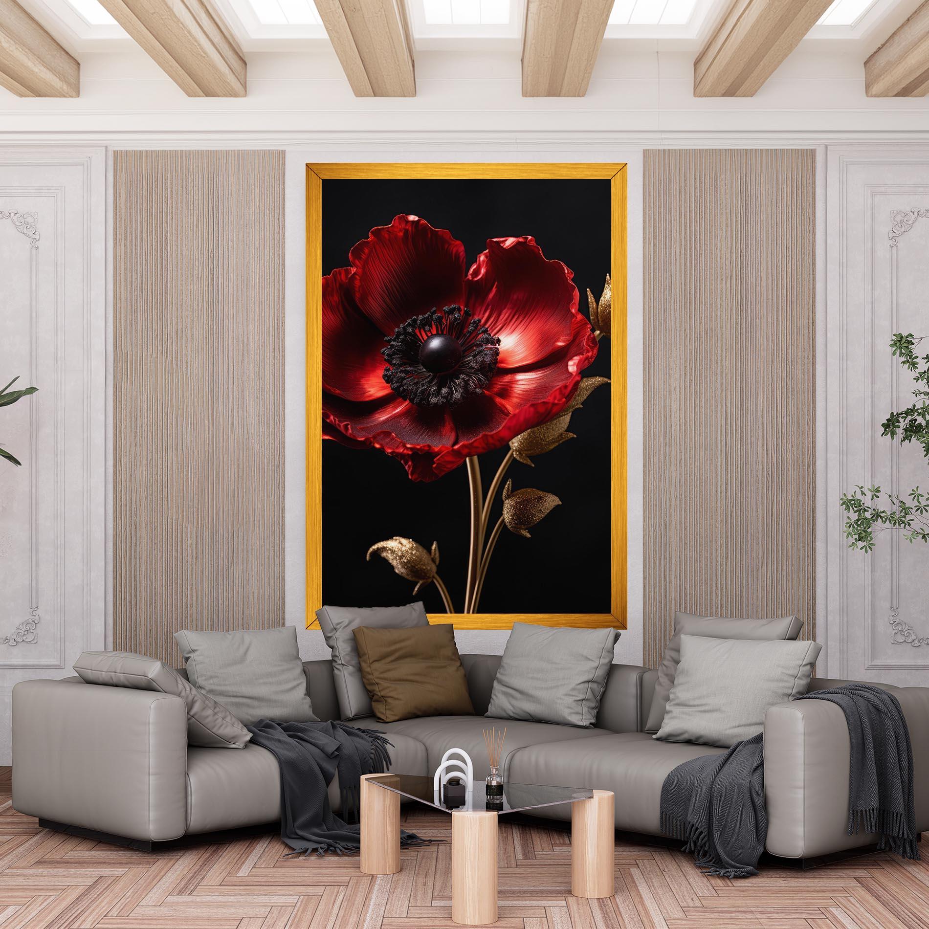 Vászonkép Dark Red Poppy mockup 6