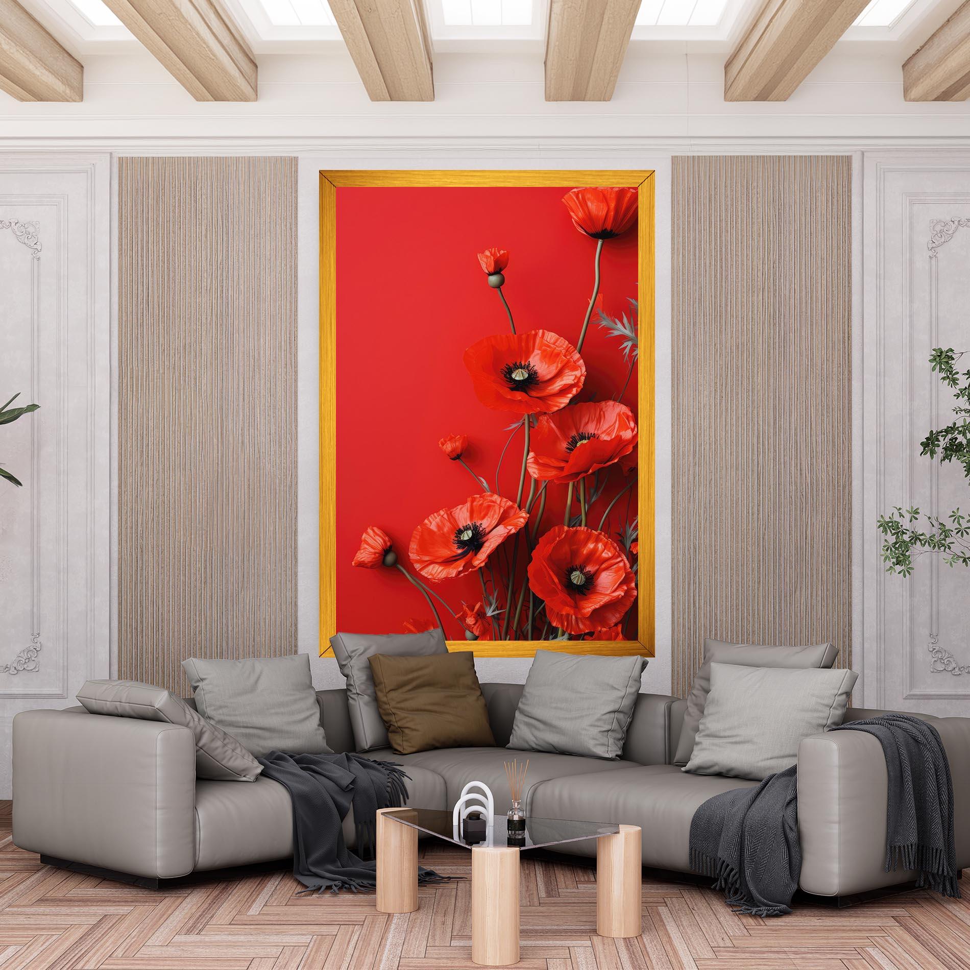 Vászonkép Poppies On The Table mockup 6