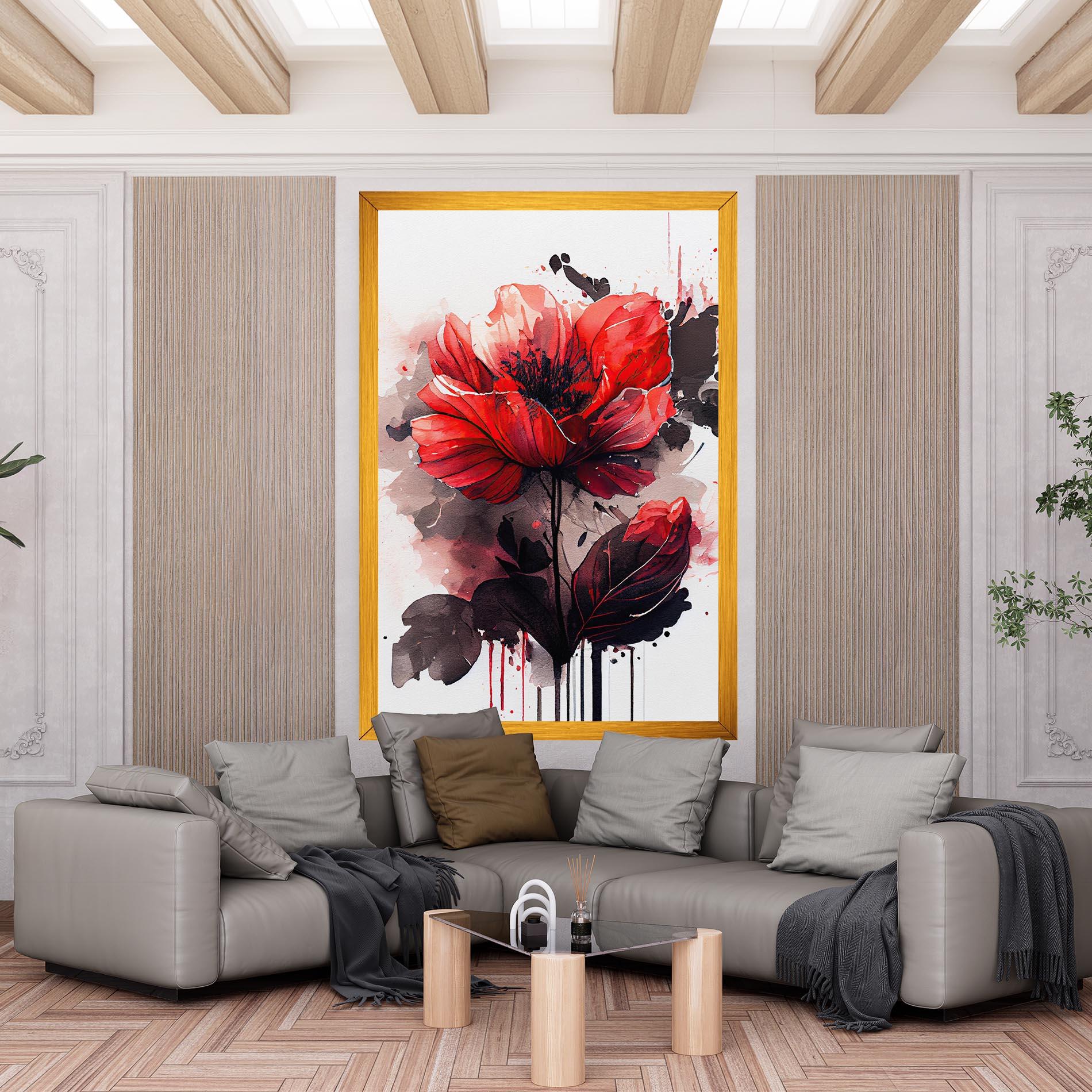 Vászonkép Watercolor Poppy mockup 6