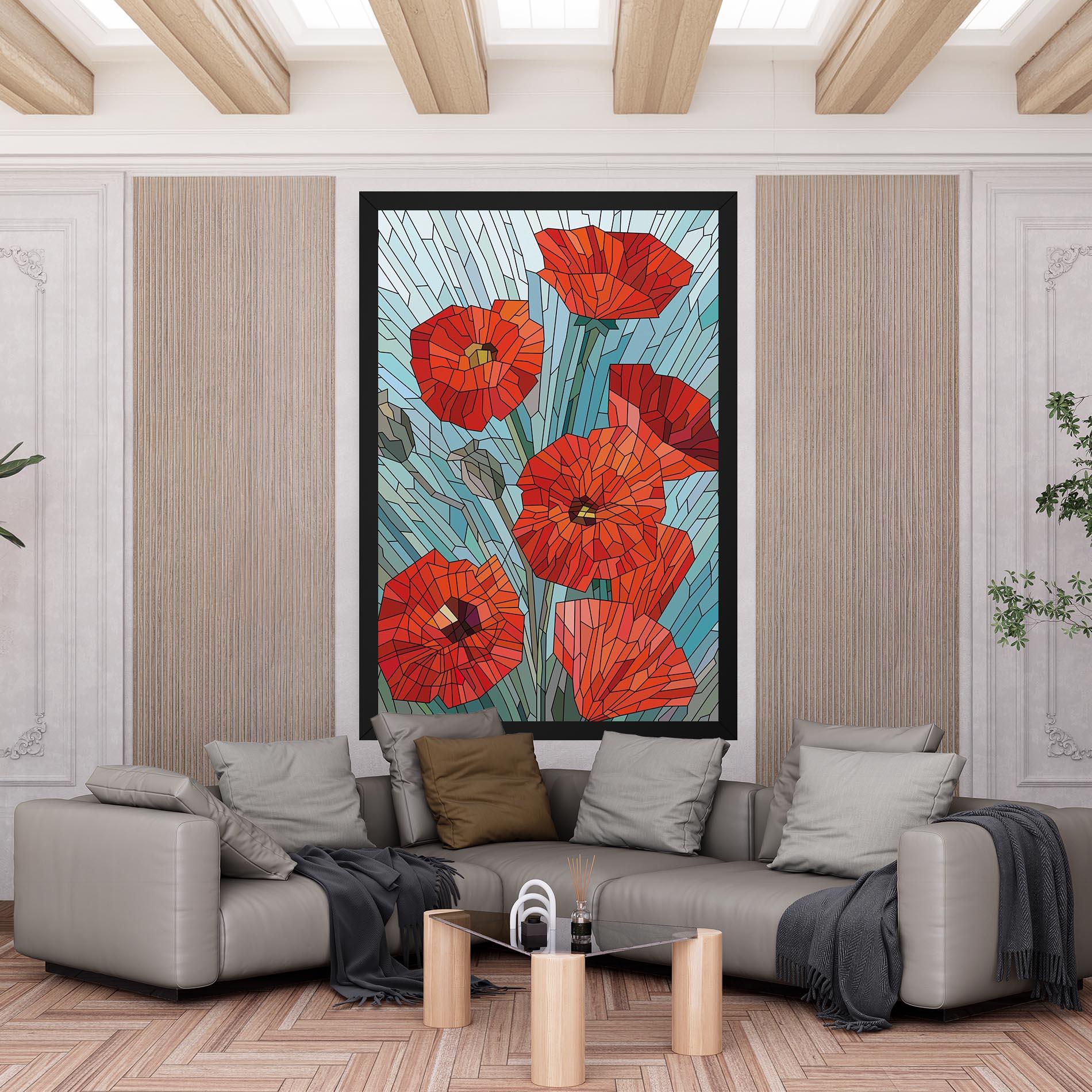 Vászonkép Blue Glass Poppy mockup 6