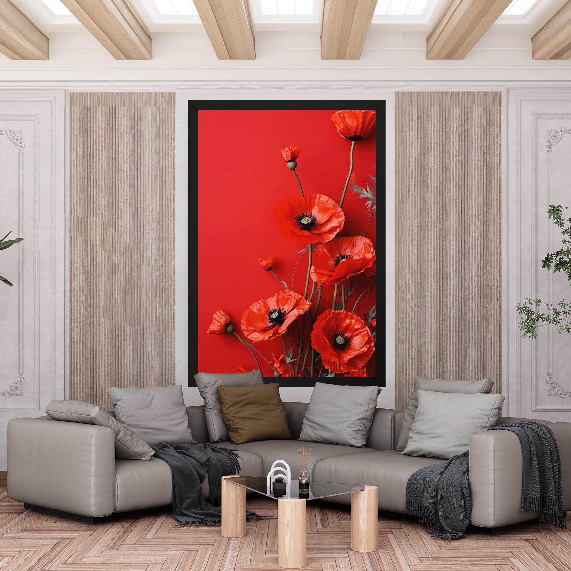 Vászonkép Poppies On The Table mockup 6