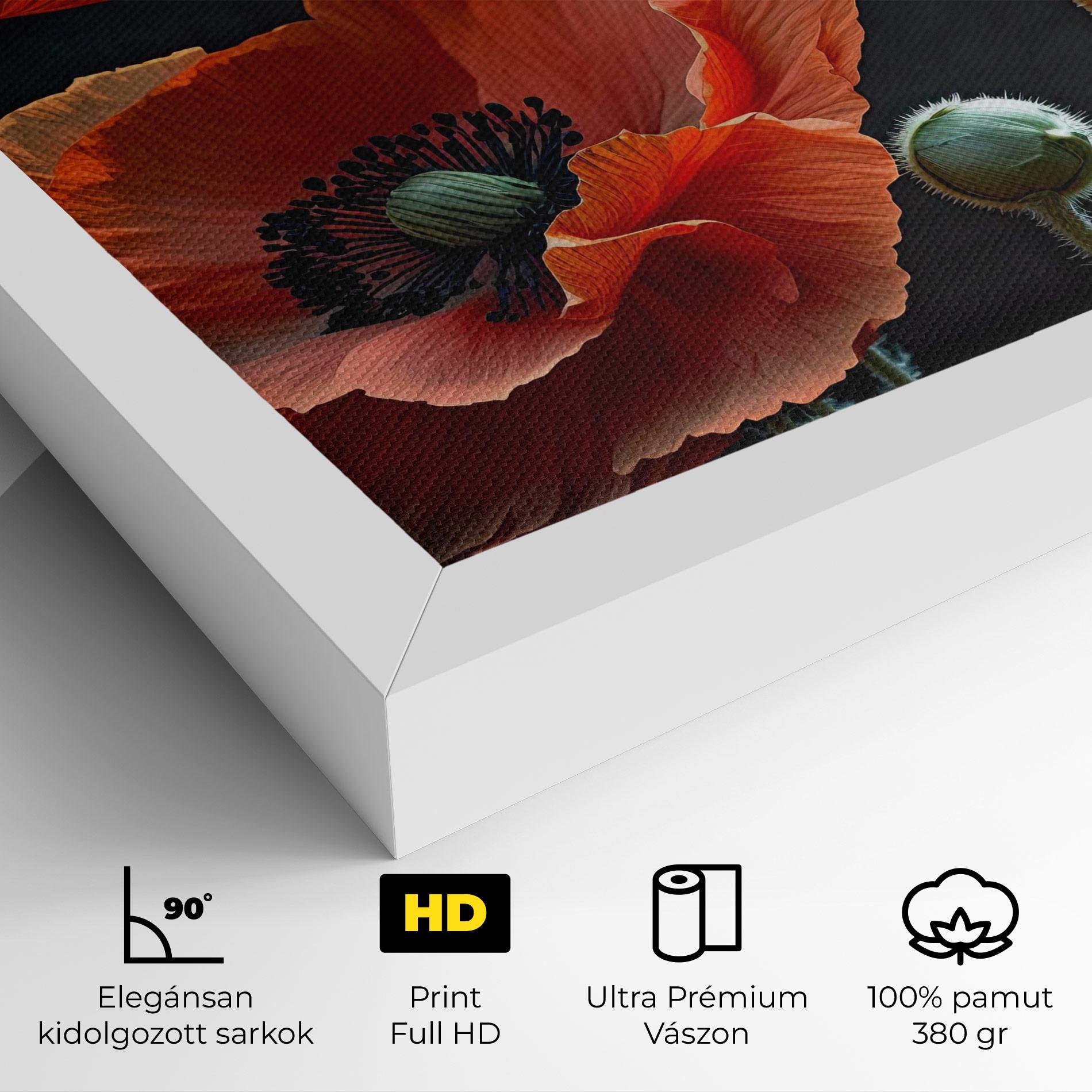 Vászonkép 3 Poppies mockup 4