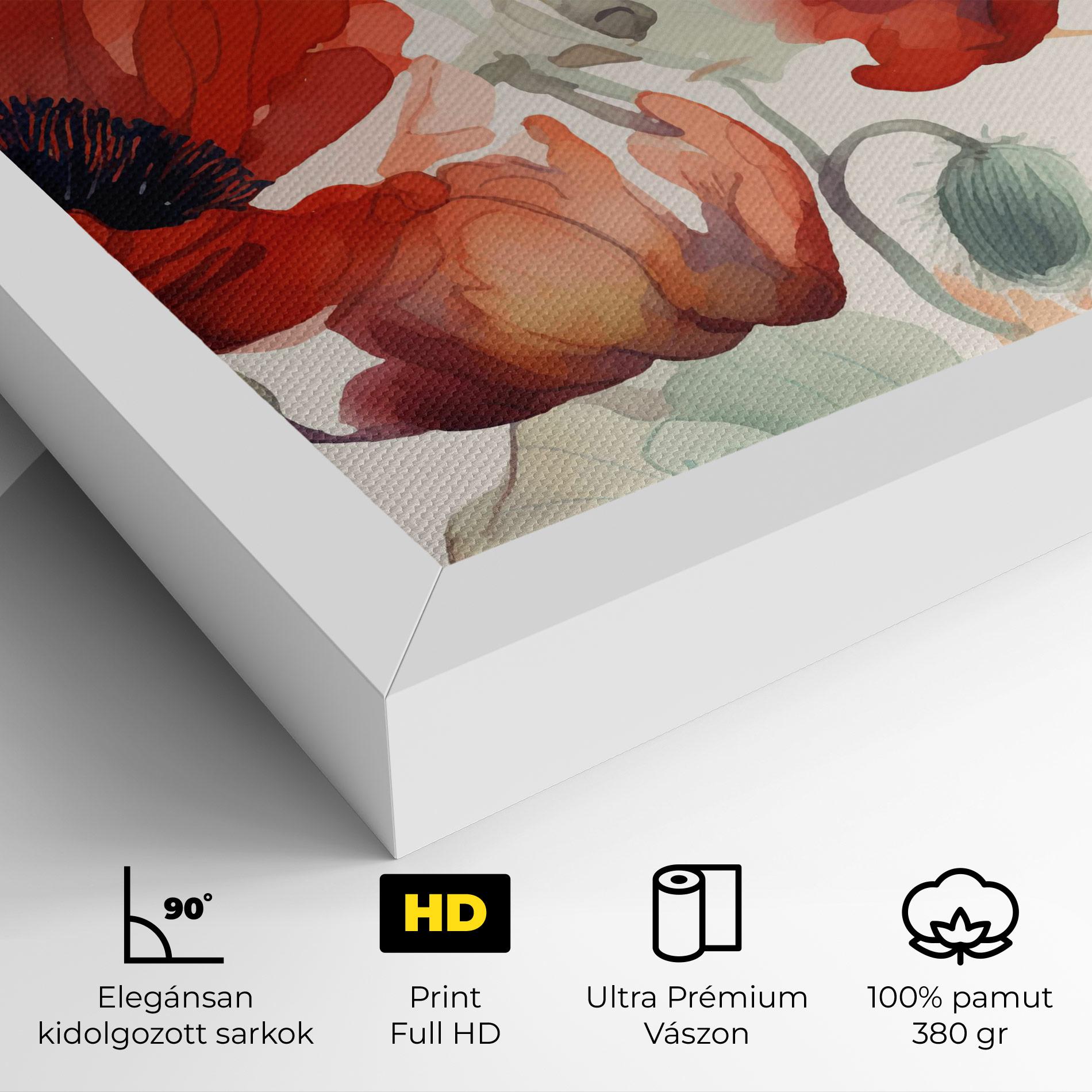 Vászonkép Poppy Red Cream mockup 4