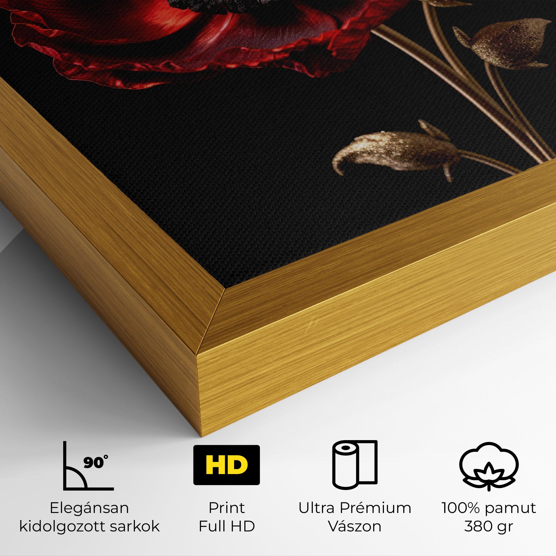 Vászonkép Dark Red Poppy mockup 4