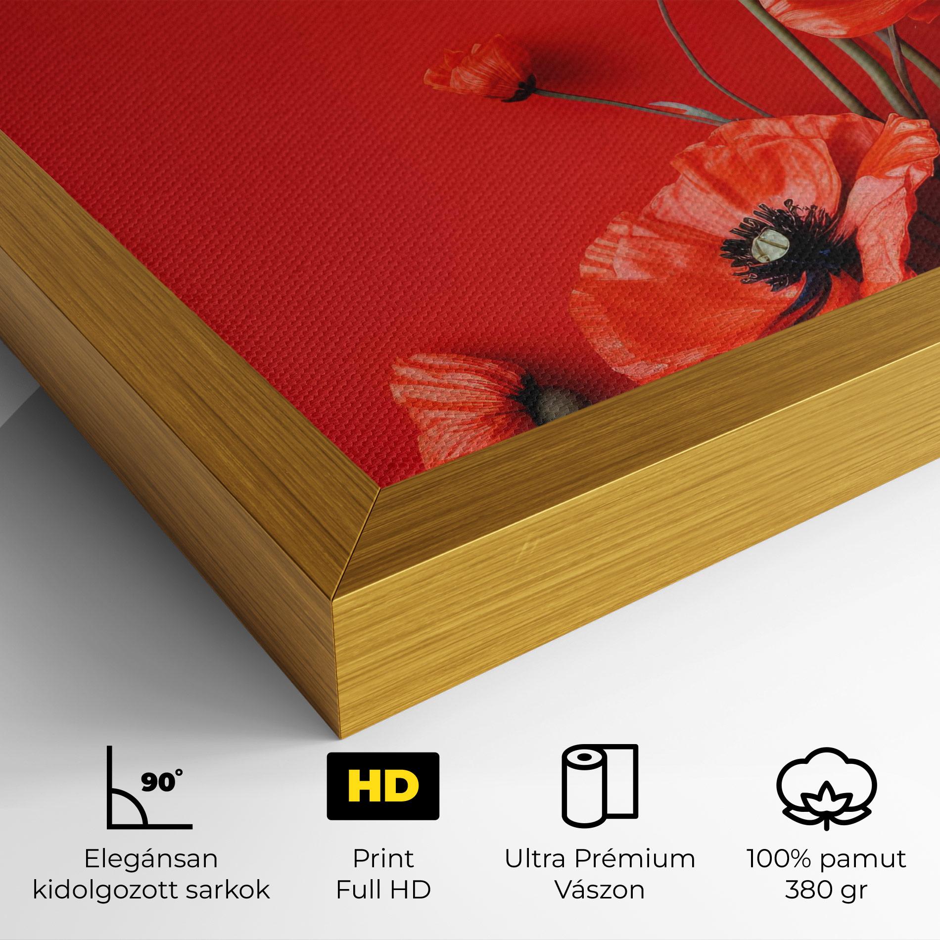 Vászonkép Poppies On The Table mockup 4