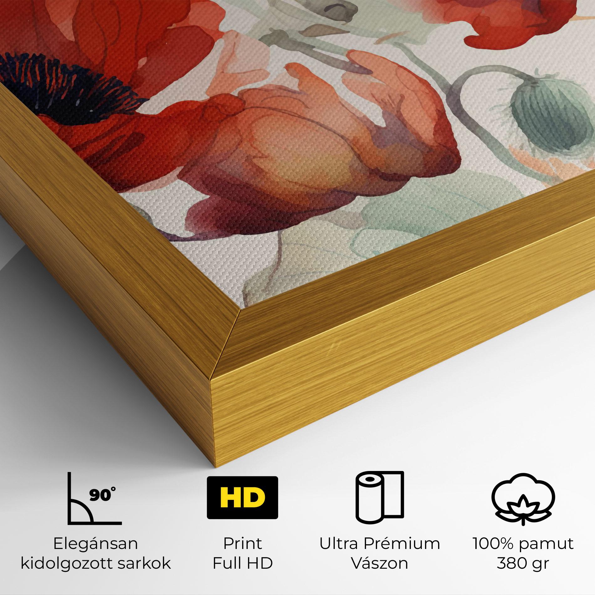 Vászonkép Poppy Red Cream mockup 4