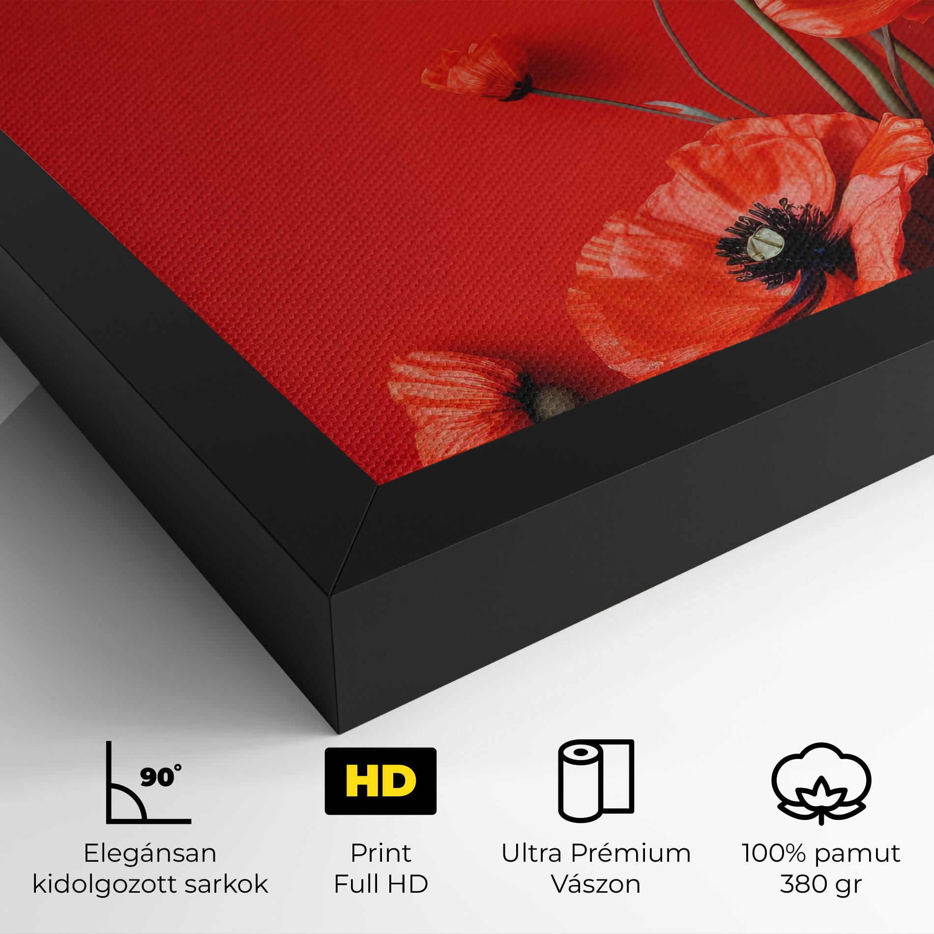 Vászonkép Poppies On The Table mockup 4