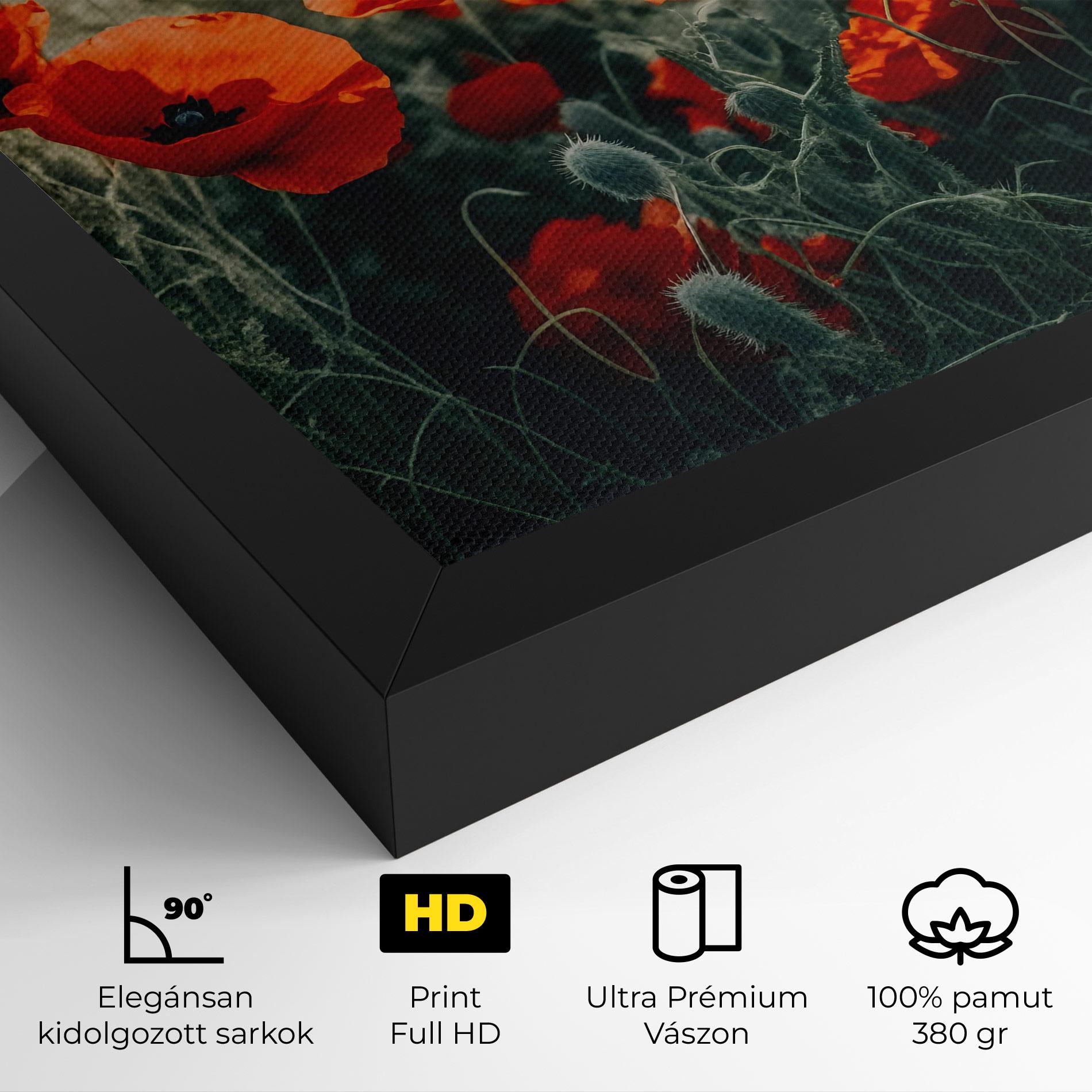 Vászonkép Poppy Grass Field mockup 4