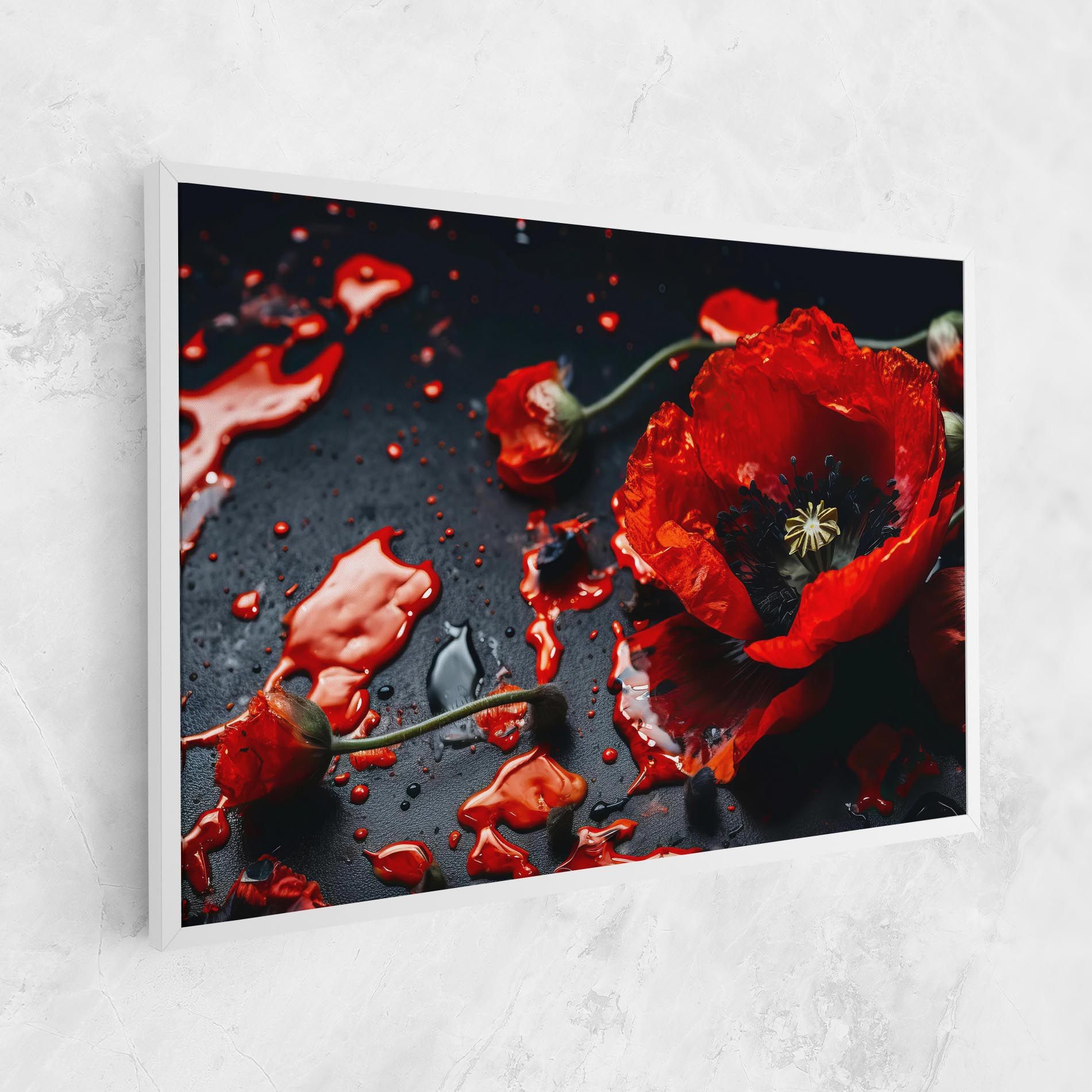 Beautiful Red Poppy Liquid mockup 1
