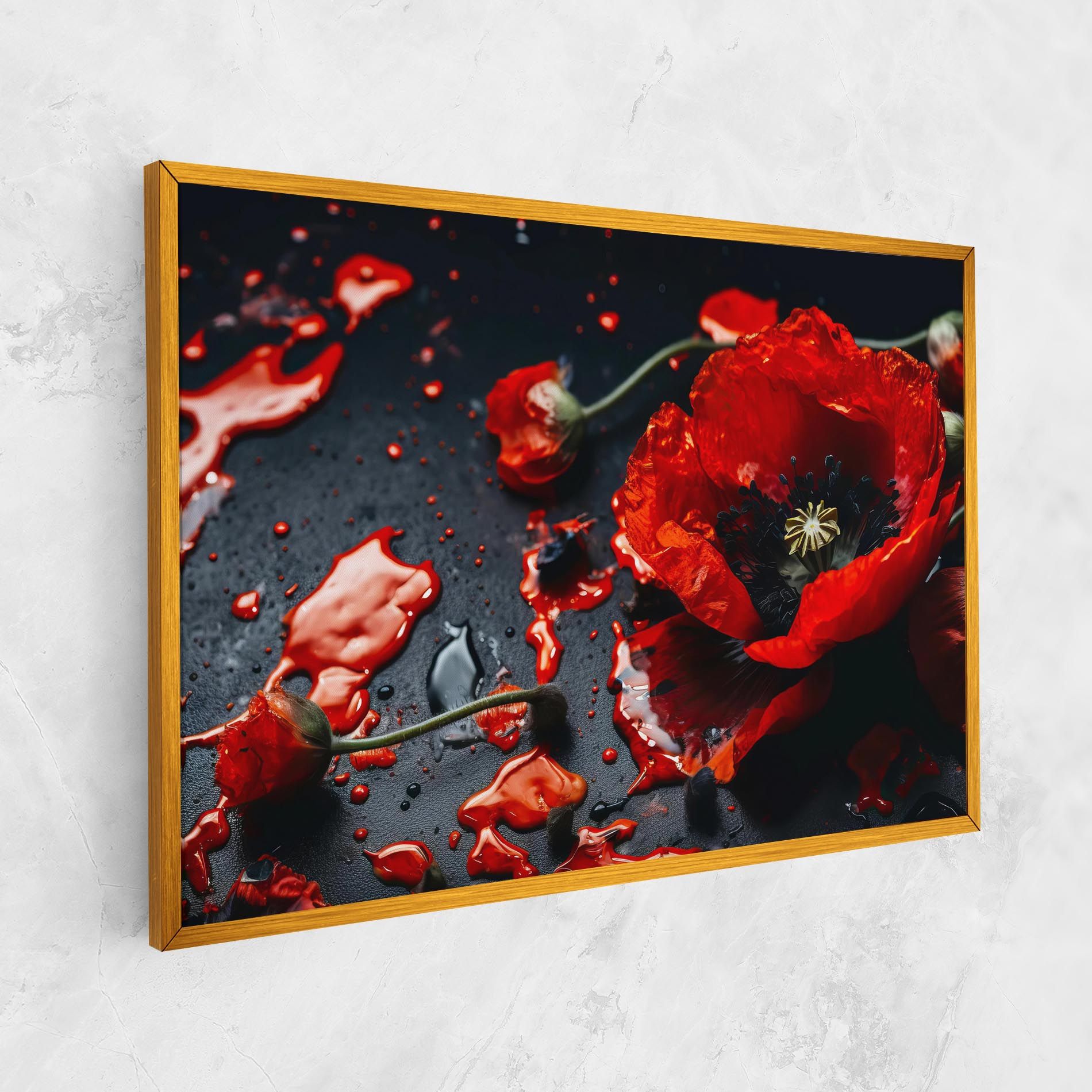 Beautiful Red Poppy Liquid mockup 1