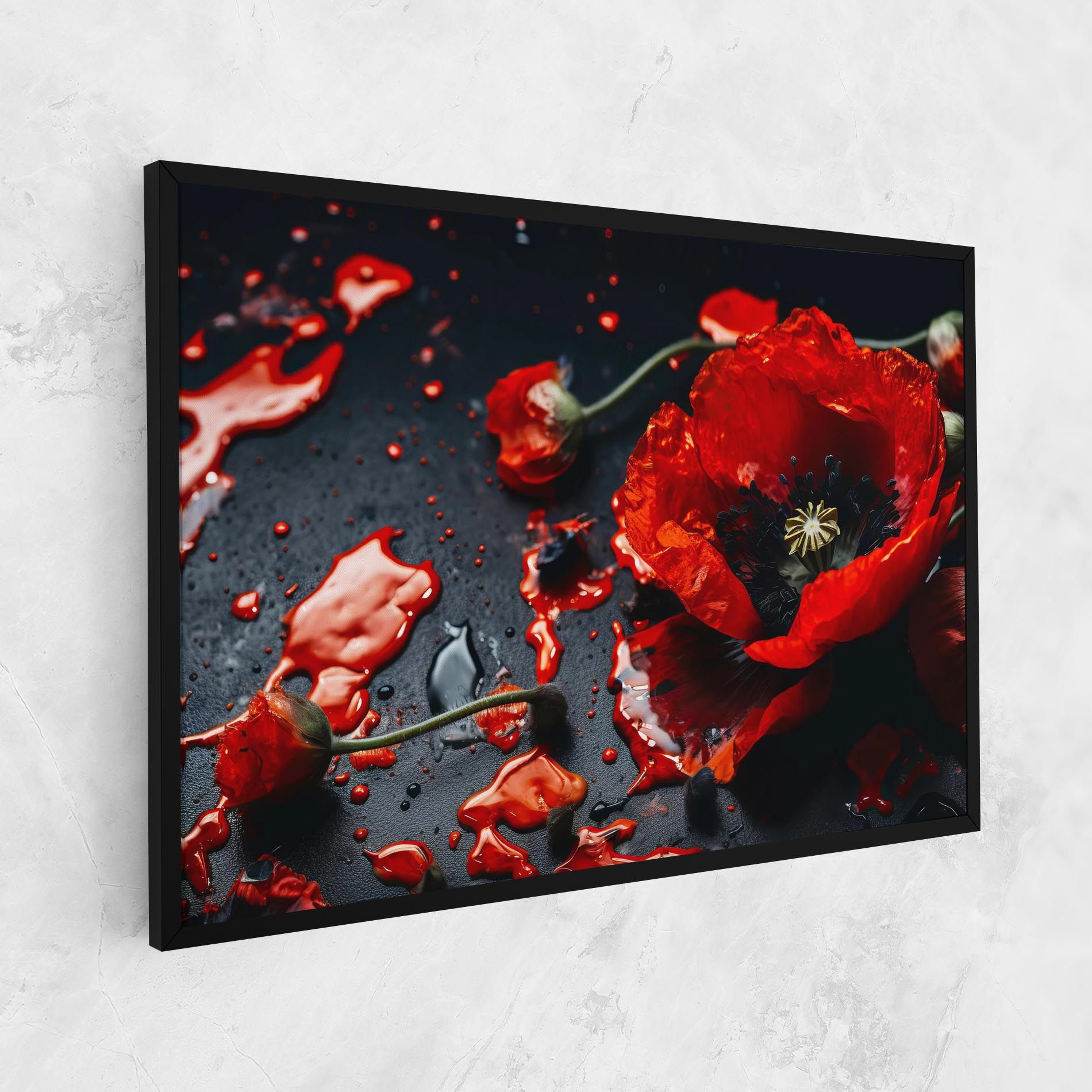 Beautiful Red Poppy Liquid mockup 1