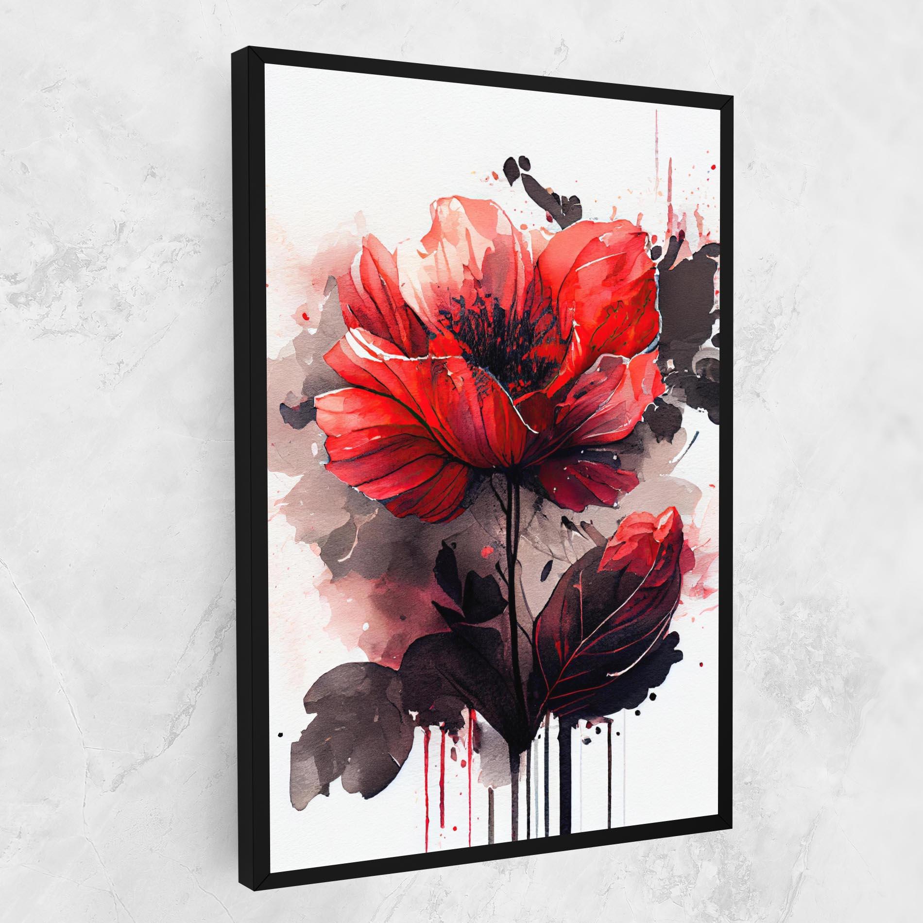 Vászonkép Watercolor Poppy mockup 1