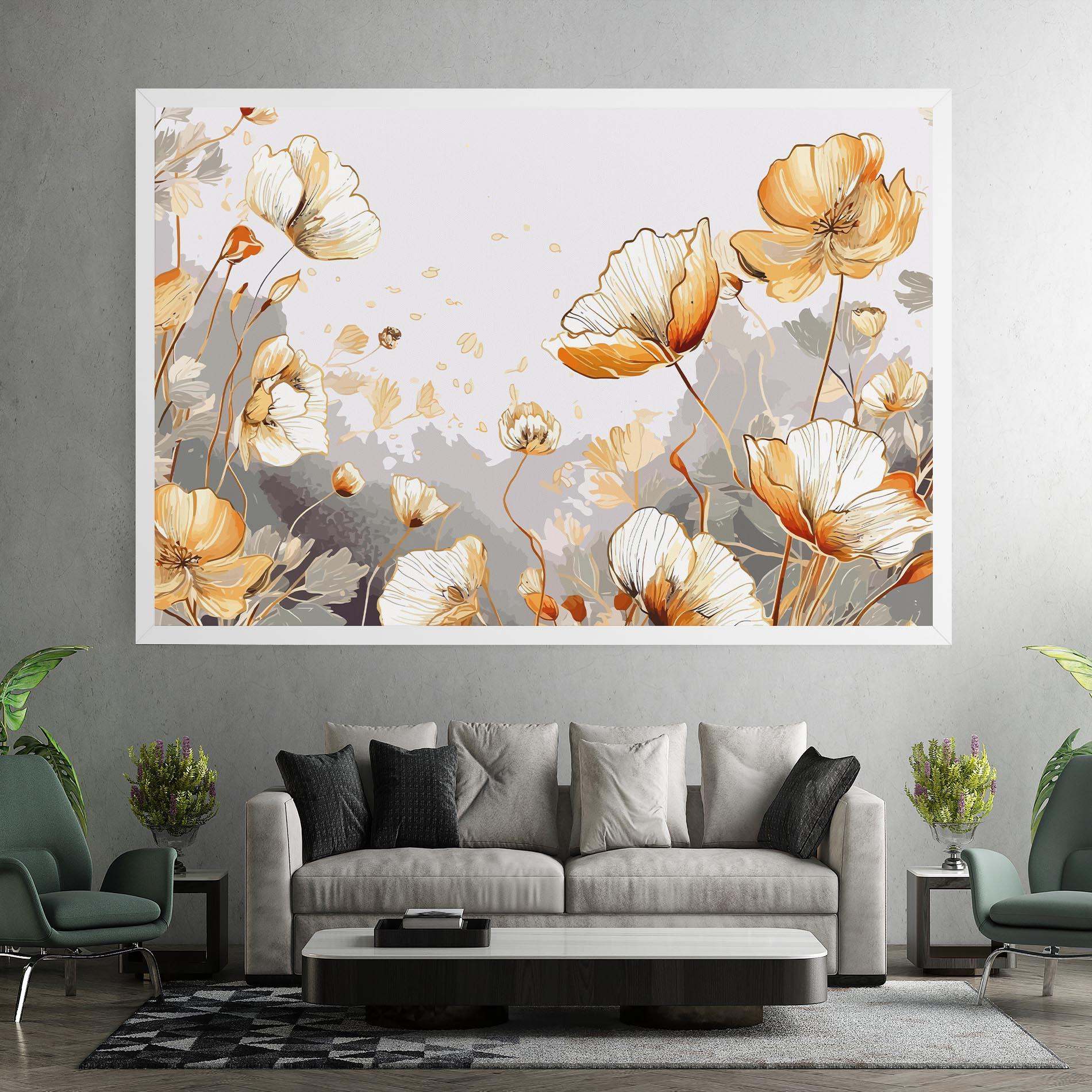 Vászonkép Gold Poppies mockup 7