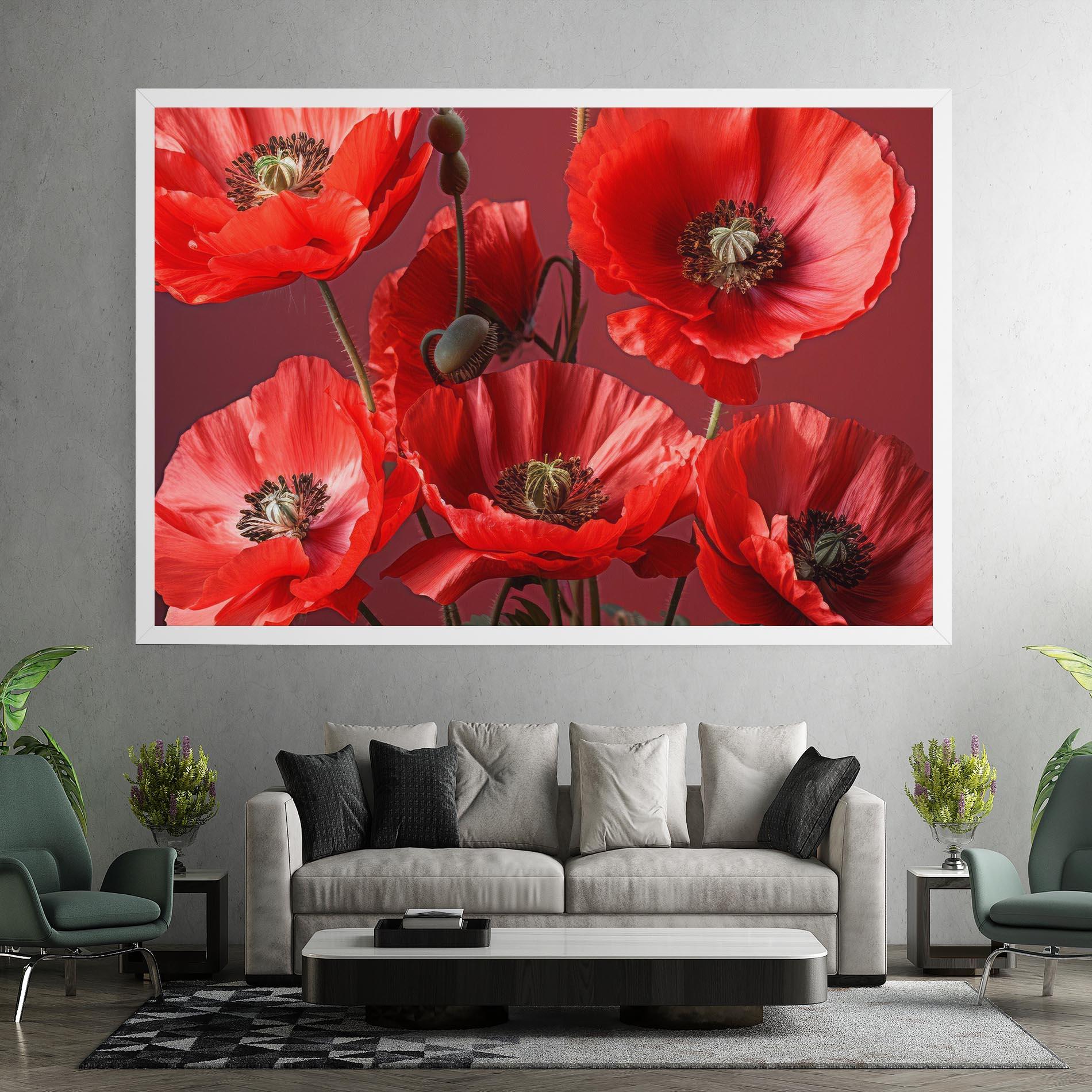 Vászonkép Red Poppies mockup 7