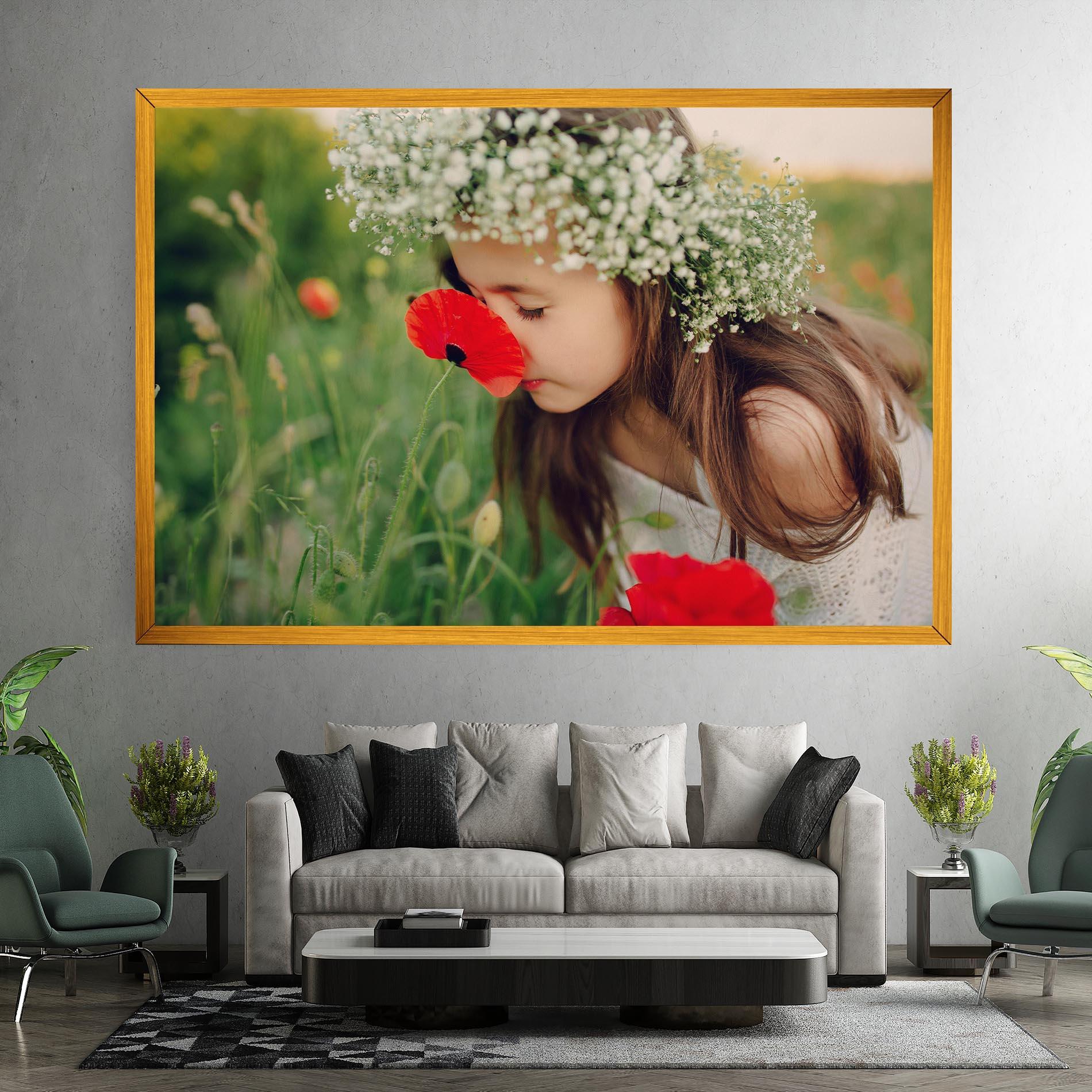 Vászonkép Girl With Poppies mockup 7
