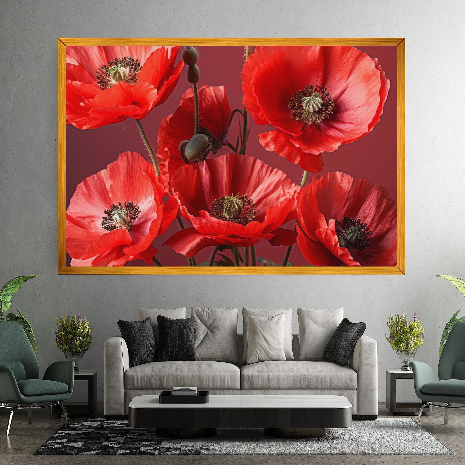 Vászonkép Red Poppies mockup 7