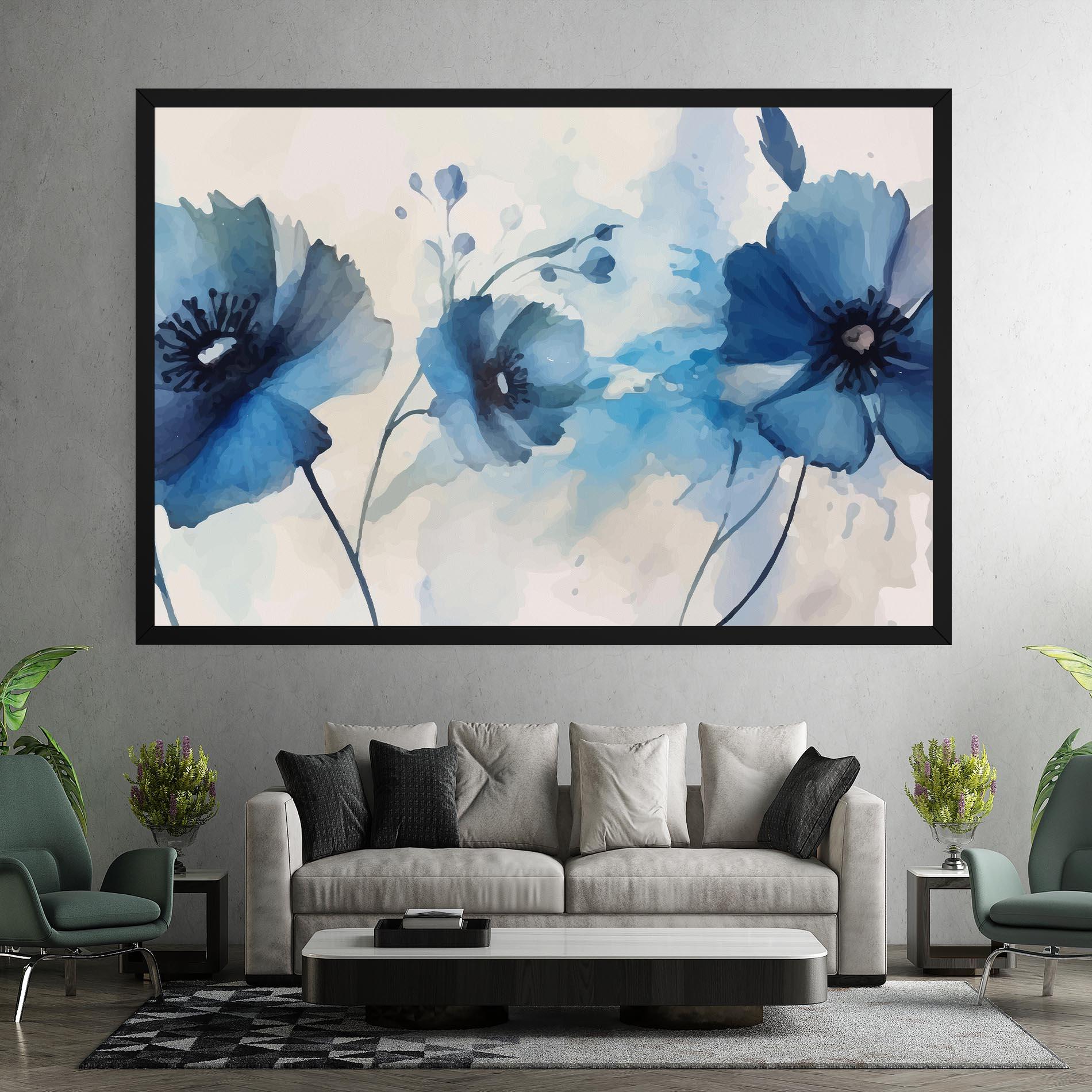 Vászonkép Blue Poppies mockup 7