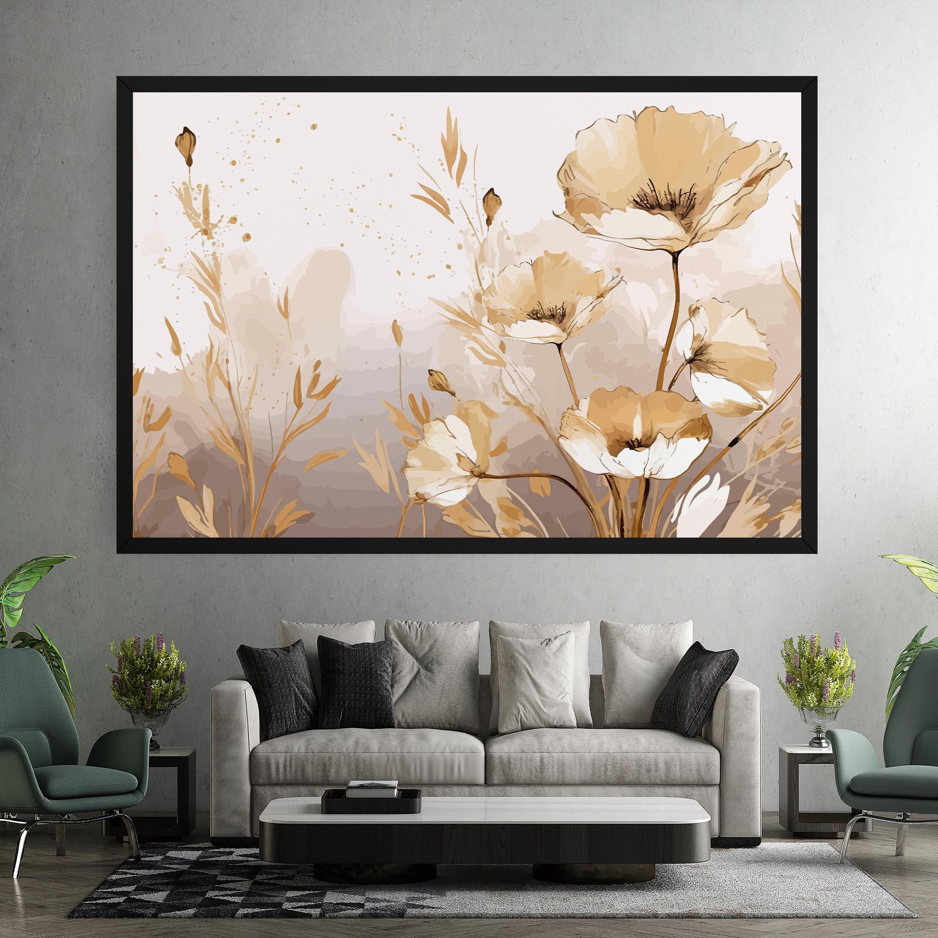 Vászonkép Gold Cream Poppy mockup 7