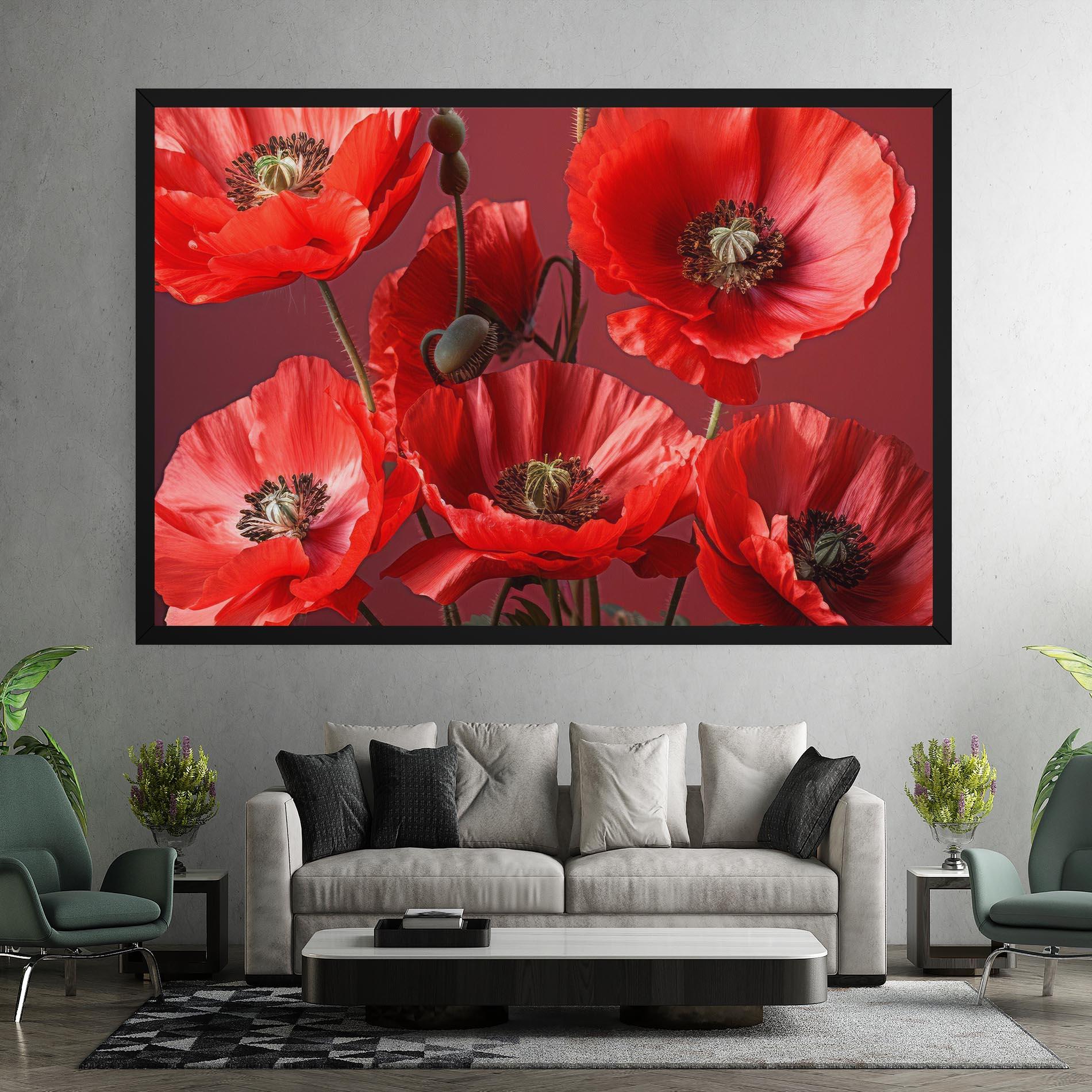 Vászonkép Red Poppies mockup 7