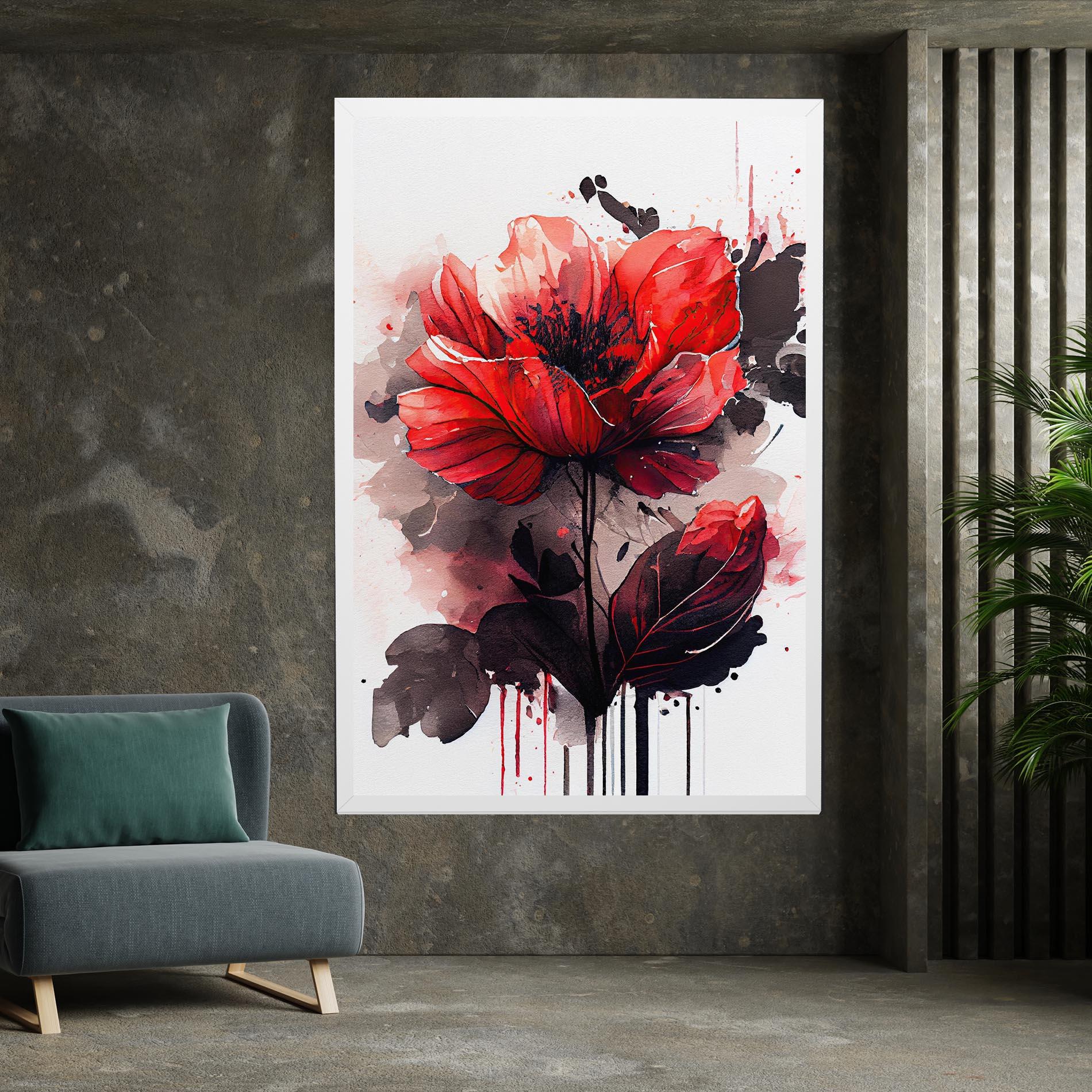 Vászonkép Watercolor Poppy mockup 7