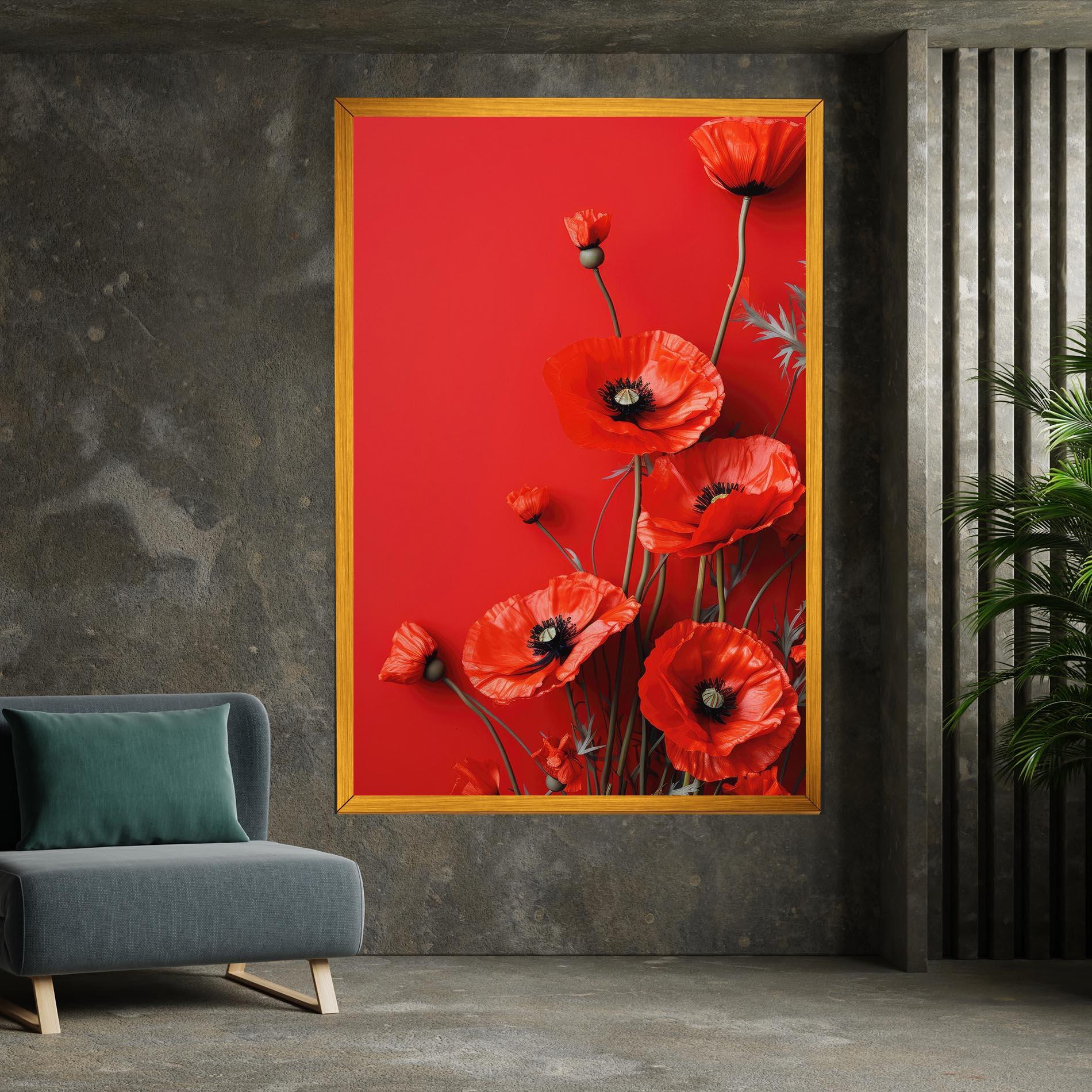 Vászonkép Poppies On The Table mockup 7