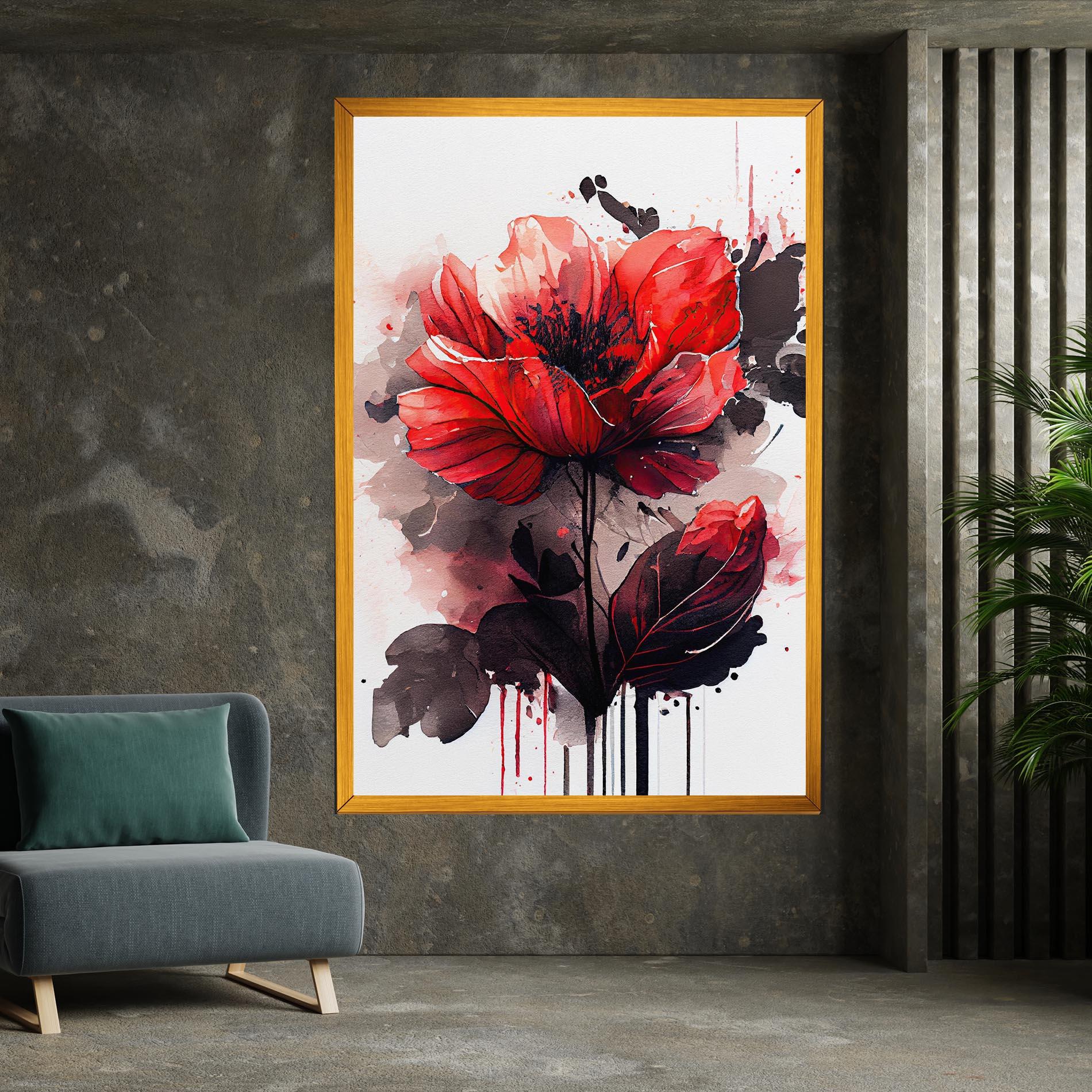 Vászonkép Watercolor Poppy mockup 7