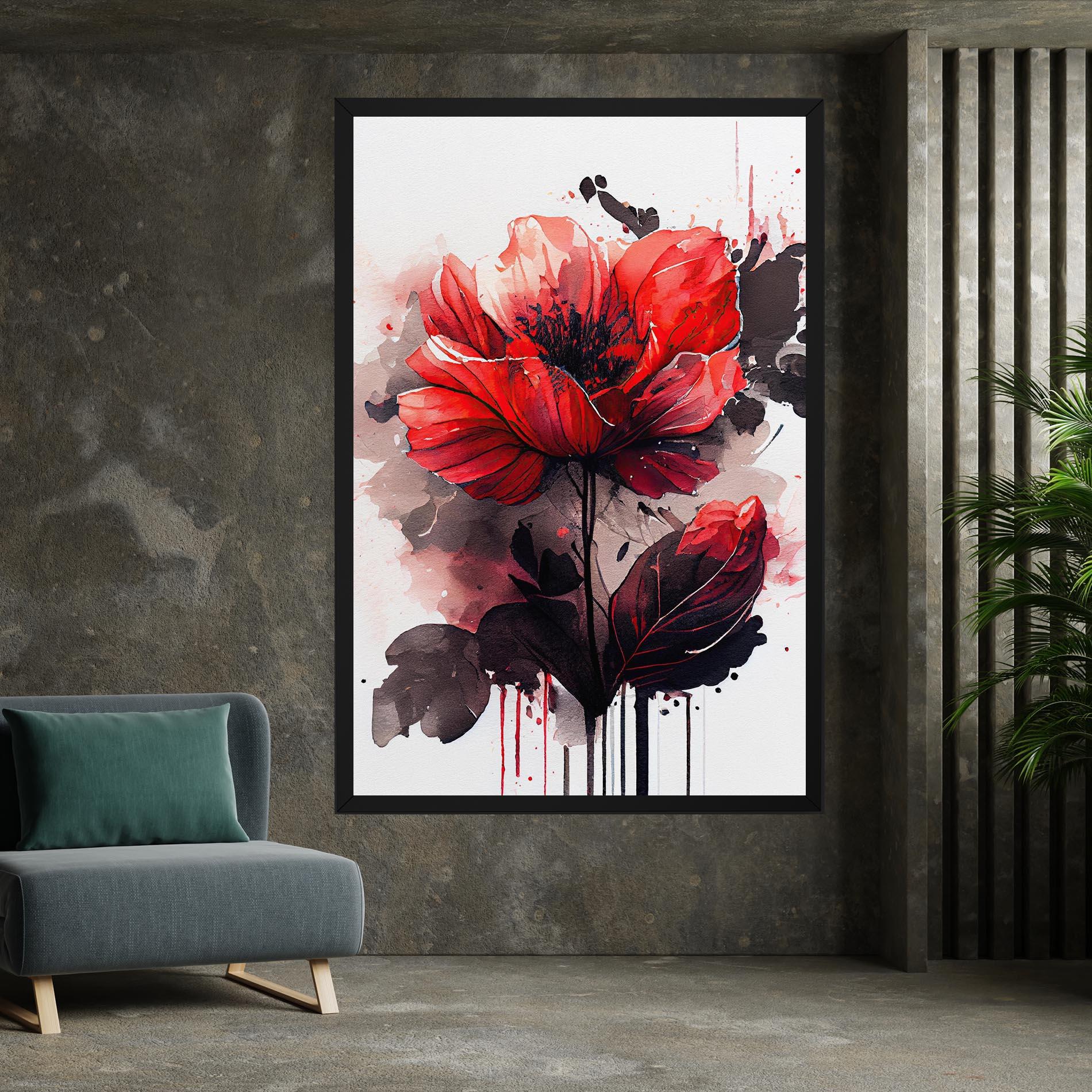 Vászonkép Watercolor Poppy mockup 7