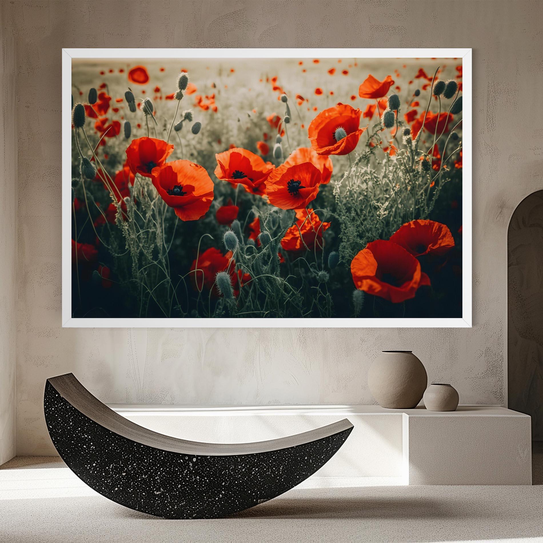 Vászonkép Poppy Grass Field mockup 8