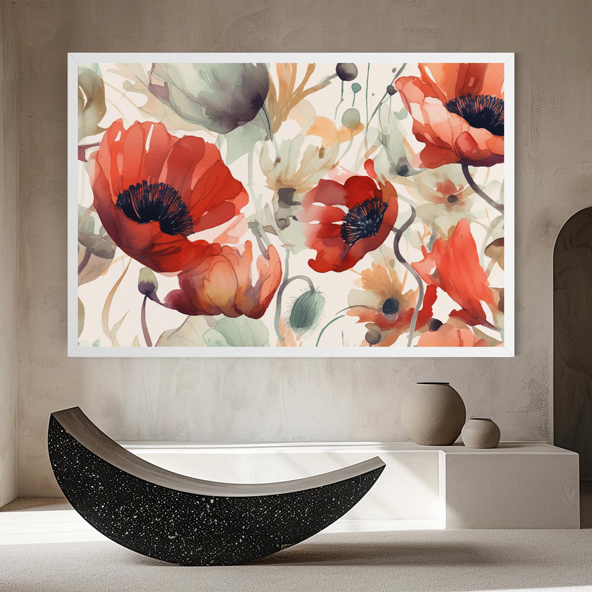 Vászonkép Poppy Red Cream mockup 8