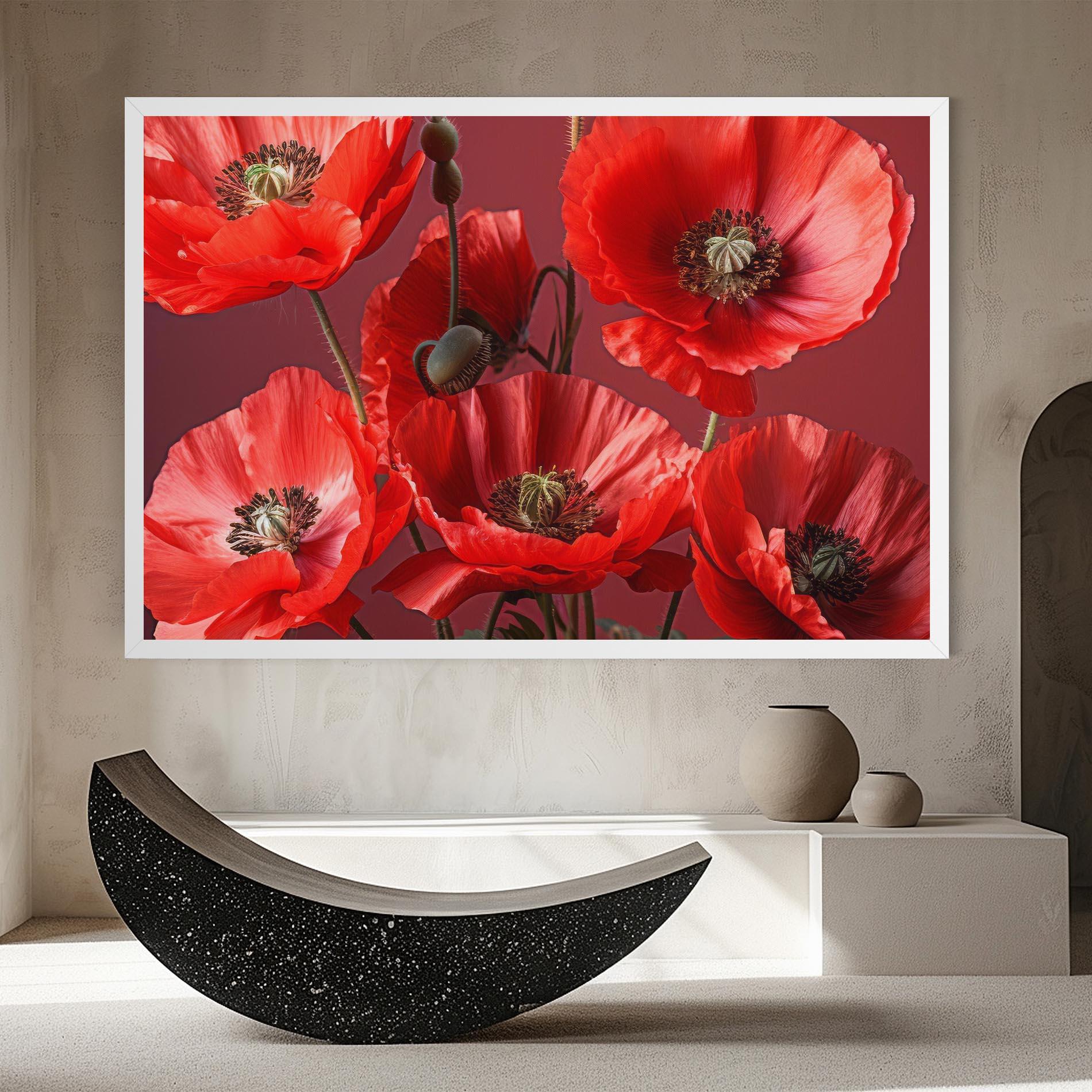 Vászonkép Red Poppies mockup 8