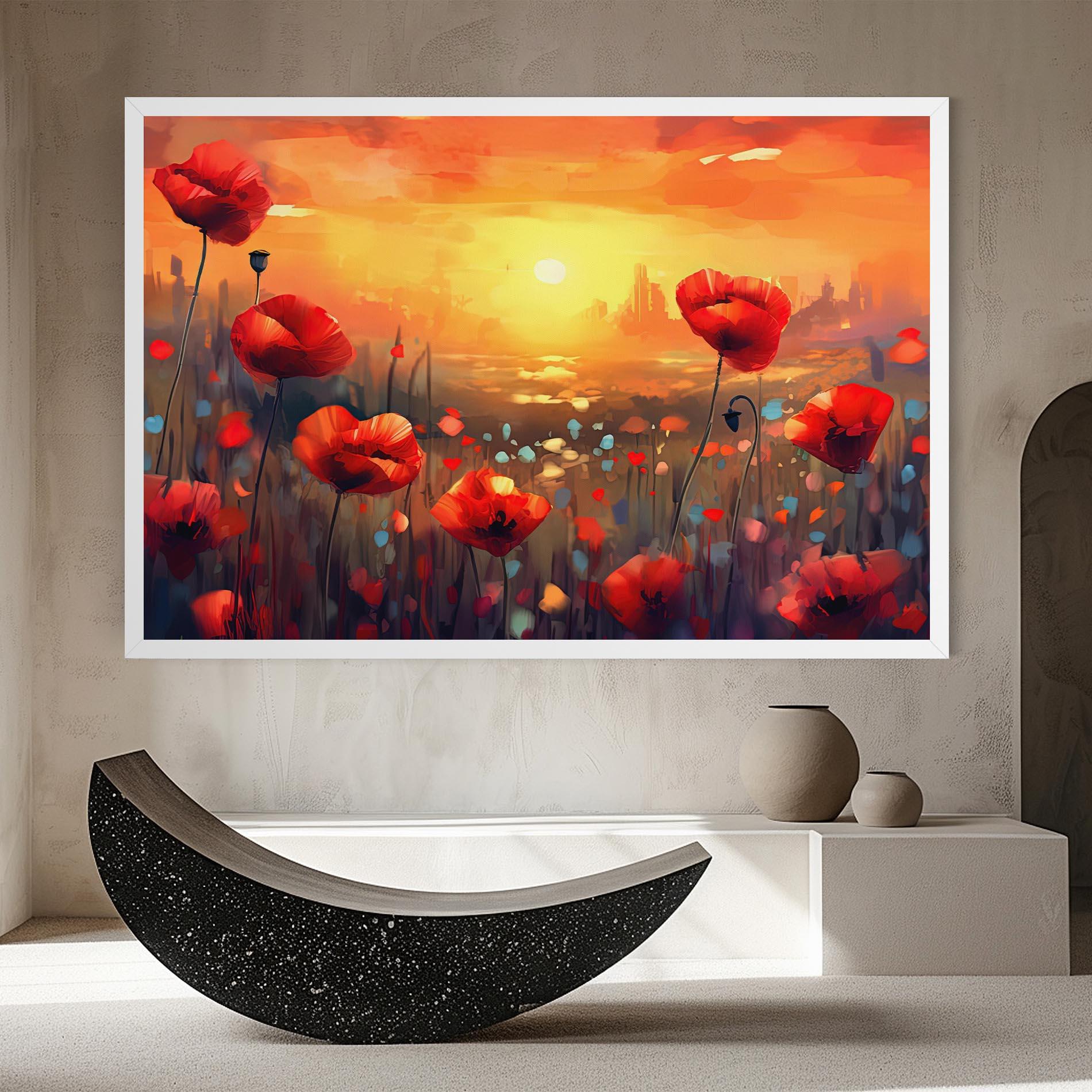 Vászonkép Sunrise Painting Poppies mockup 8