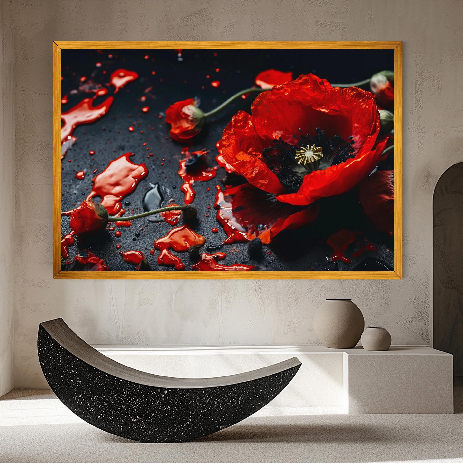 Beautiful Red Poppy Liquid mockup 8