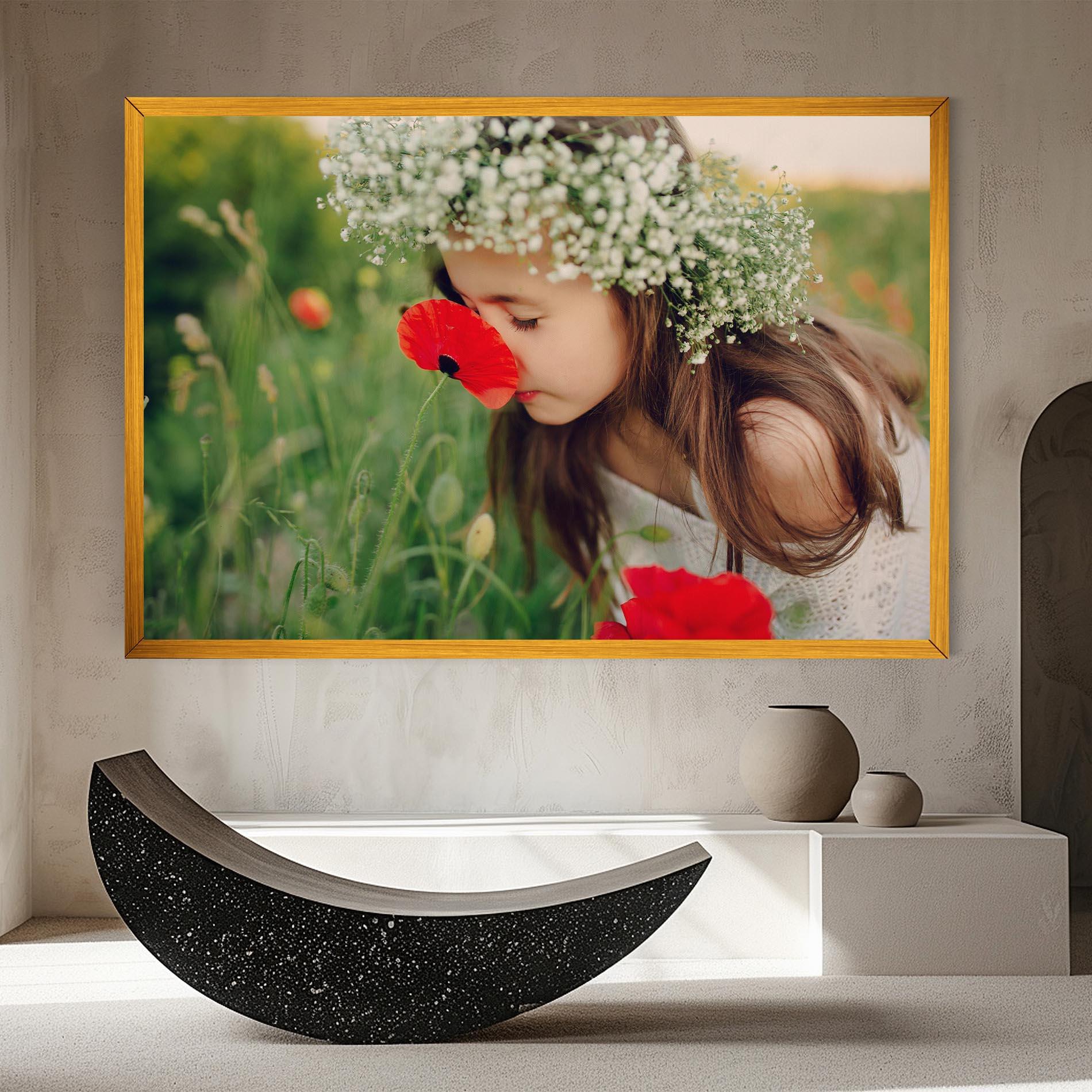 Vászonkép Girl With Poppies mockup 8