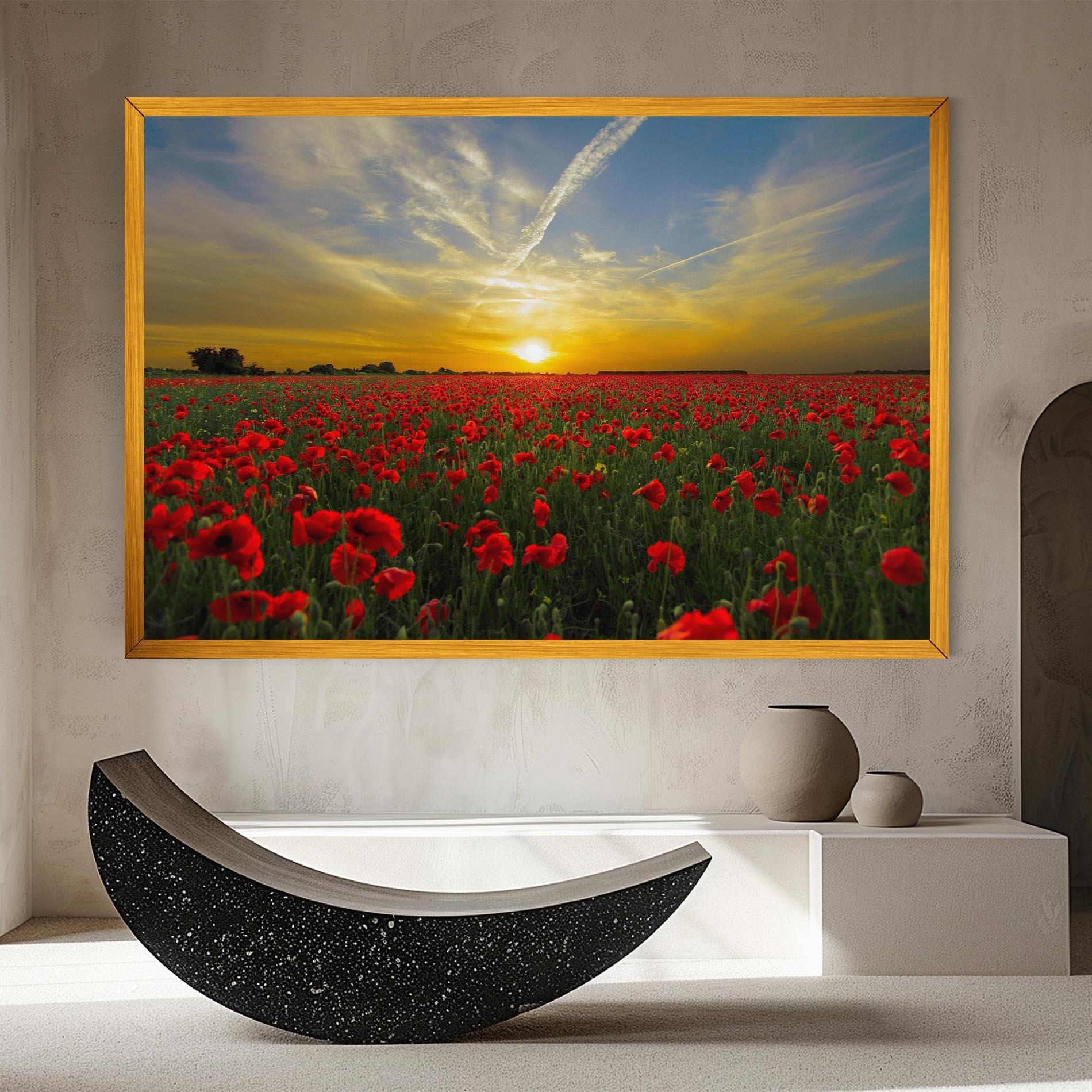 Vászonkép Poppies Sunset mockup 8