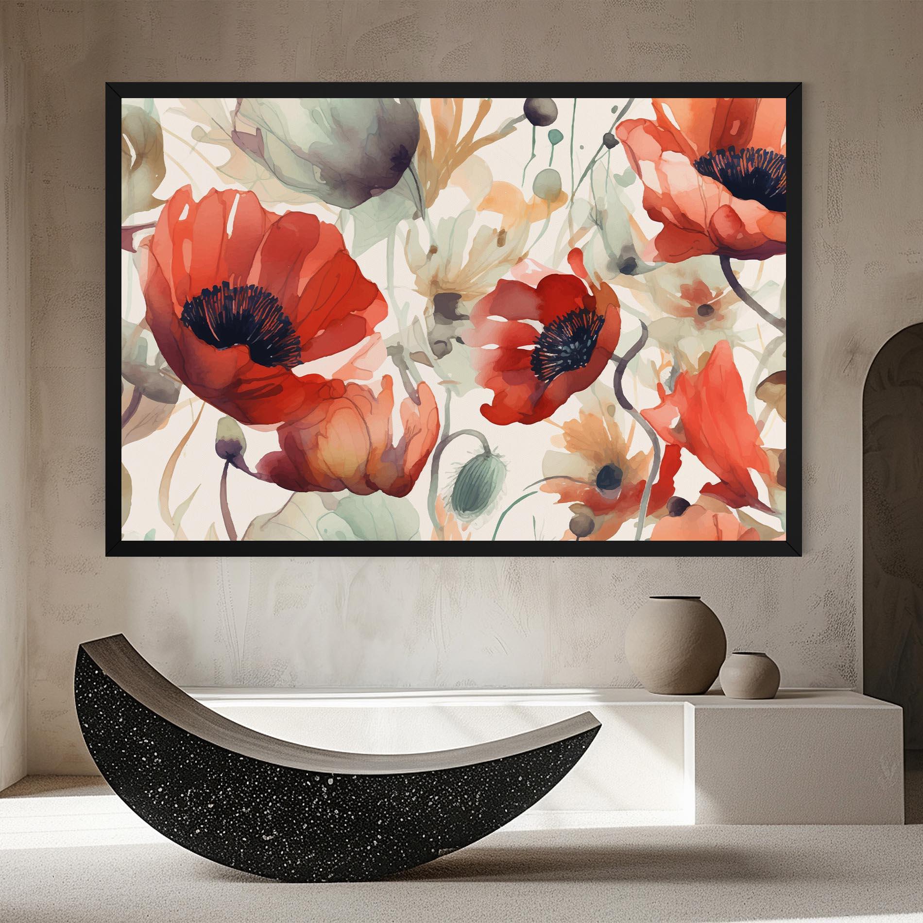 Vászonkép Poppy Red Cream mockup 8