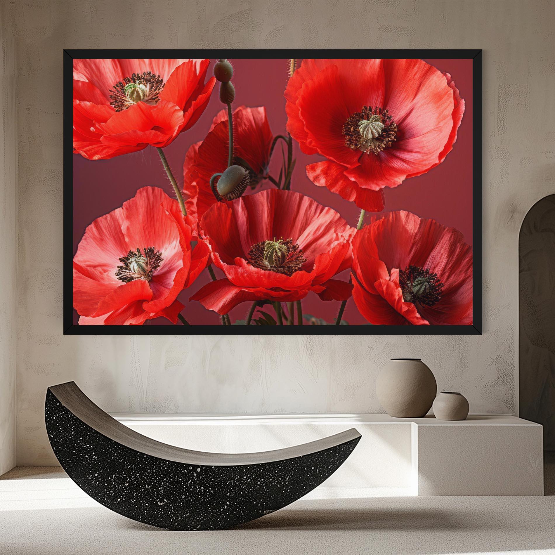 Vászonkép Red Poppies mockup 8