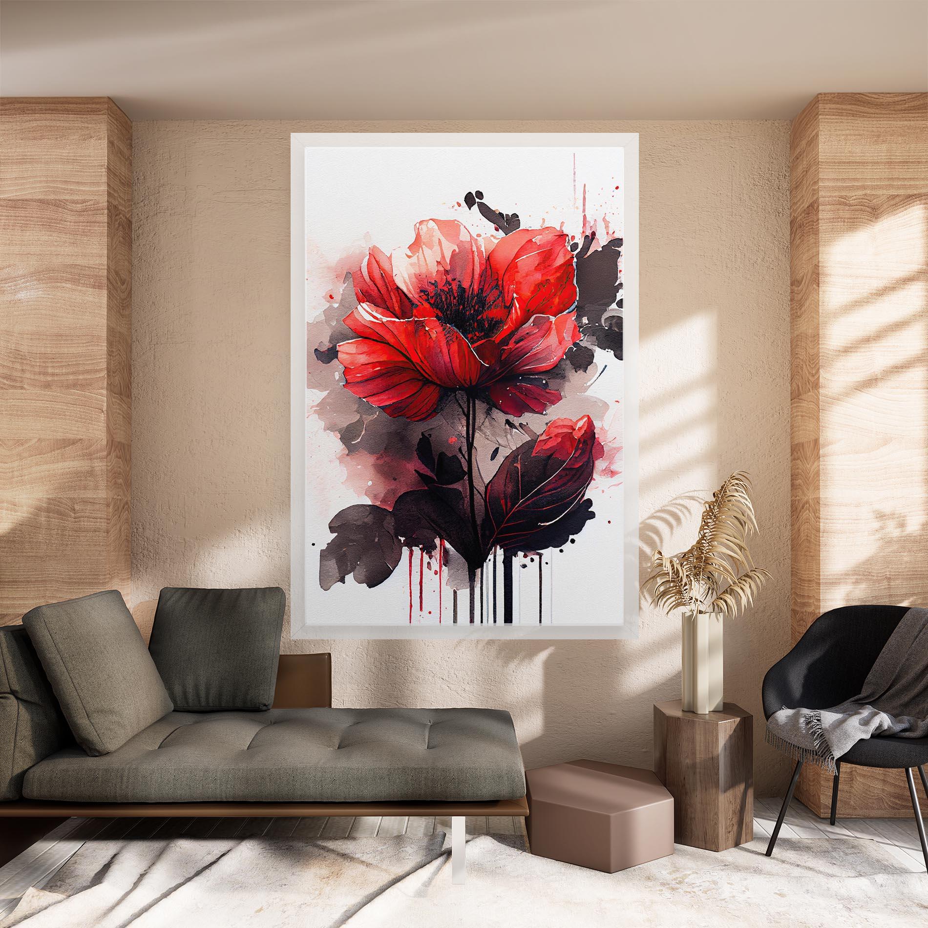 Vászonkép Watercolor Poppy mockup 8
