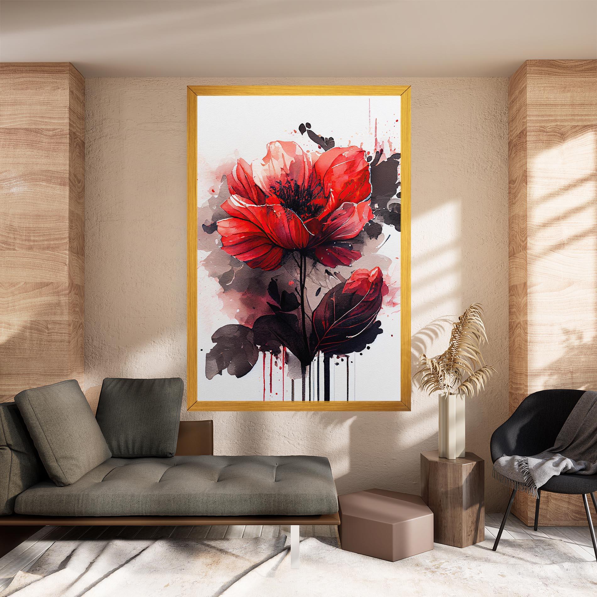 Vászonkép Watercolor Poppy mockup 8