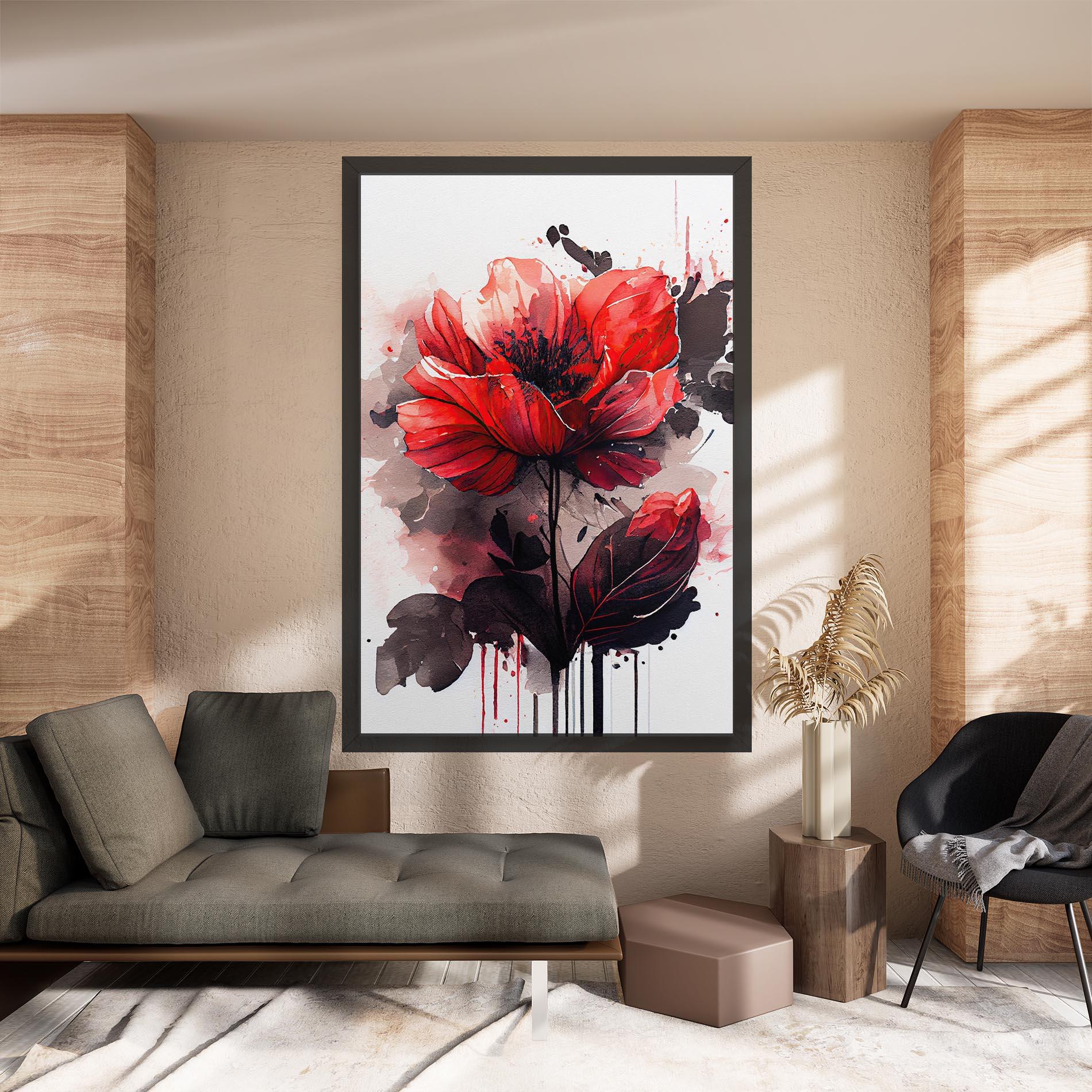 Vászonkép Watercolor Poppy mockup 8